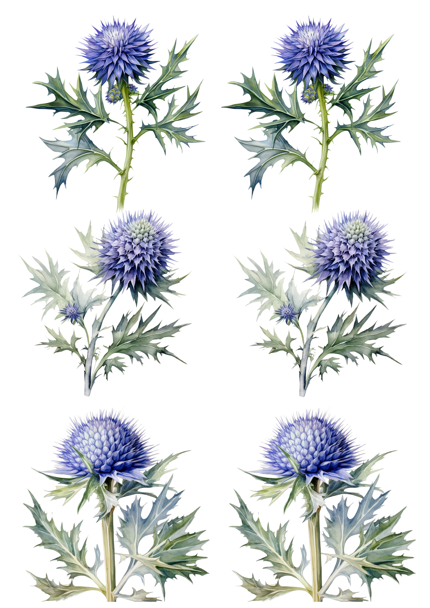 Rice Paper For Decoupage Thistle Collage Cat. No. 5802