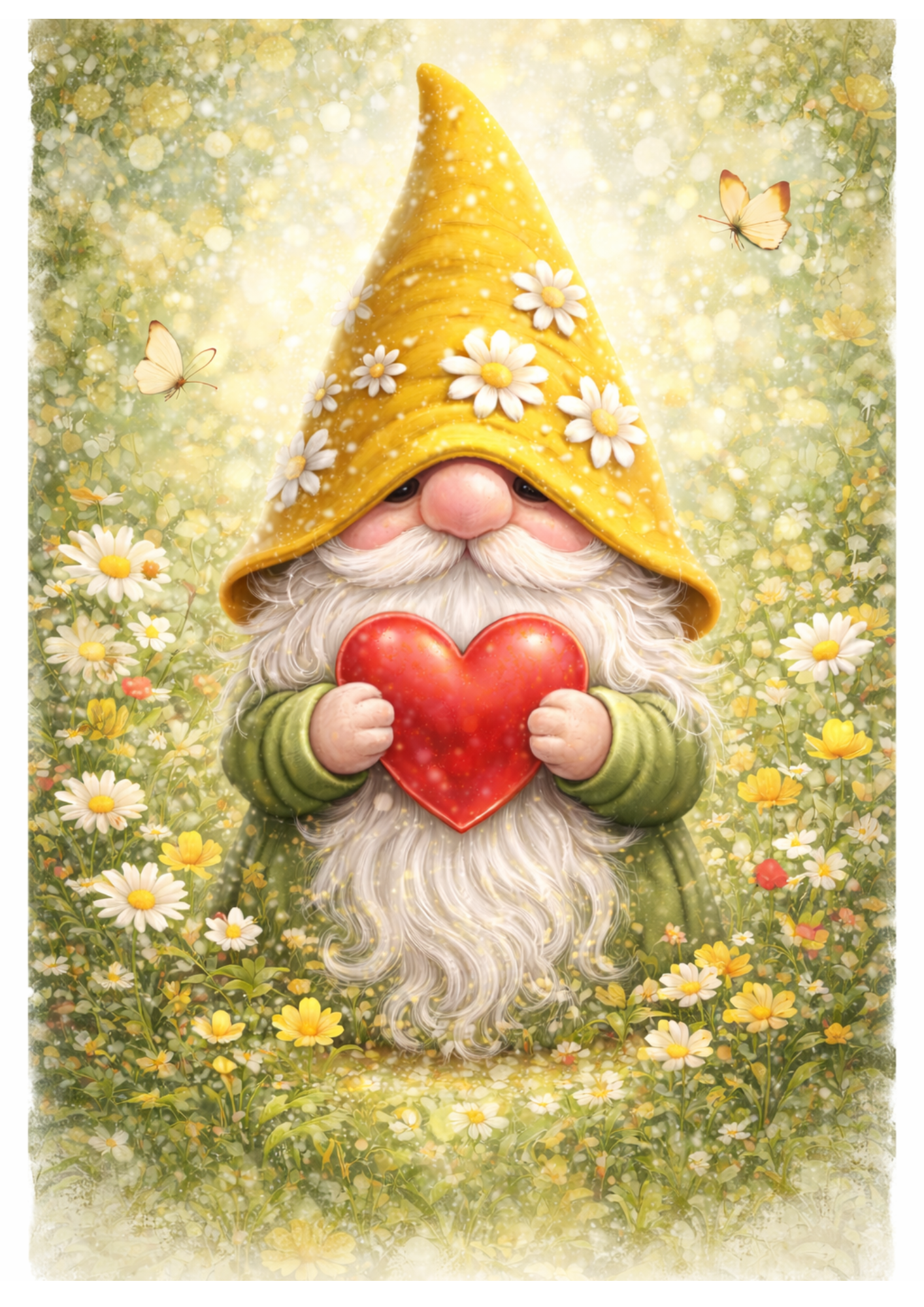 Rice Paper For Decoupage Leprechaun Holding a Heart Full Cat. No. 8400