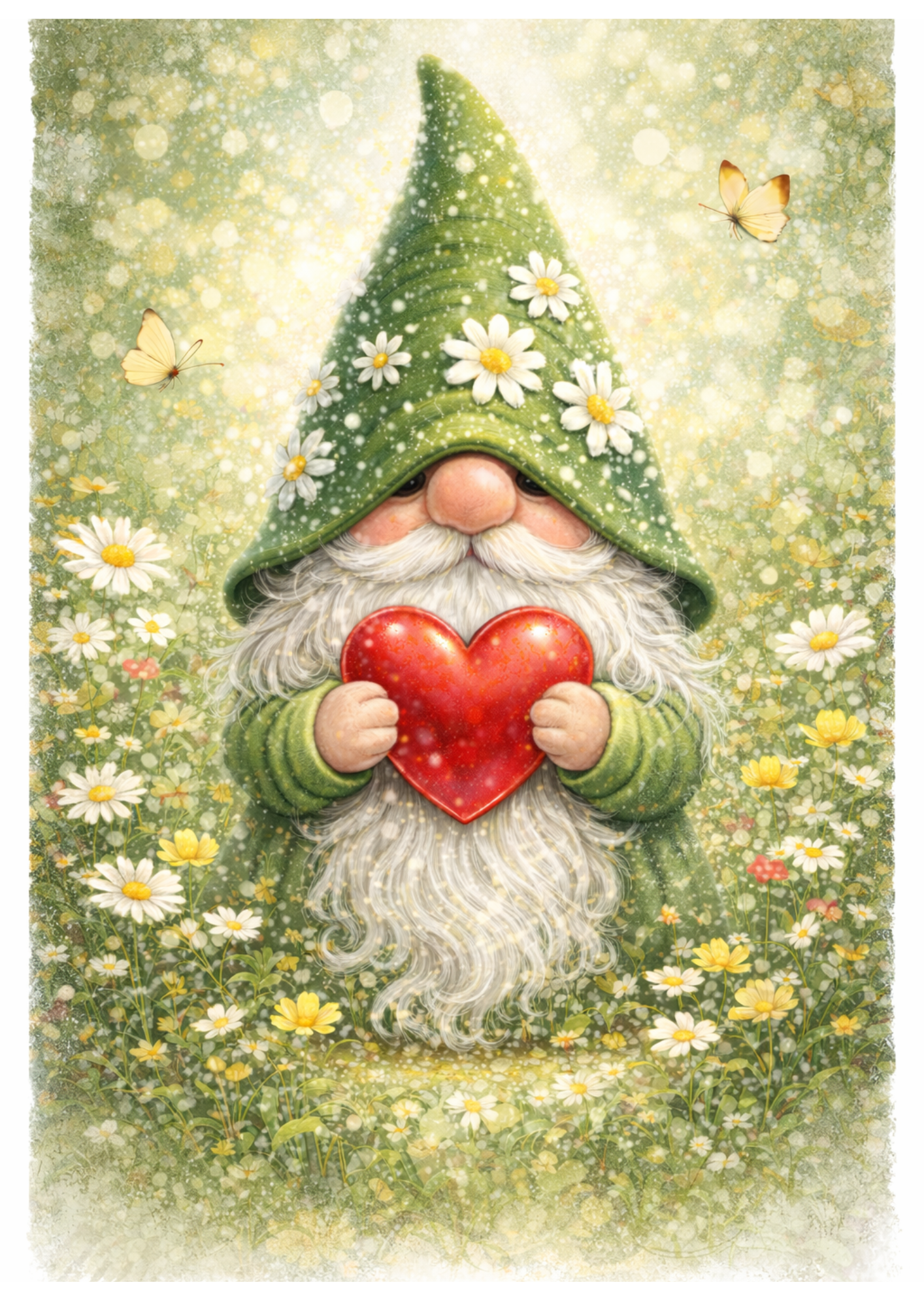 Rice Paper For Decoupage Leprechaun Holding a Heart Full Cat. No. 8401