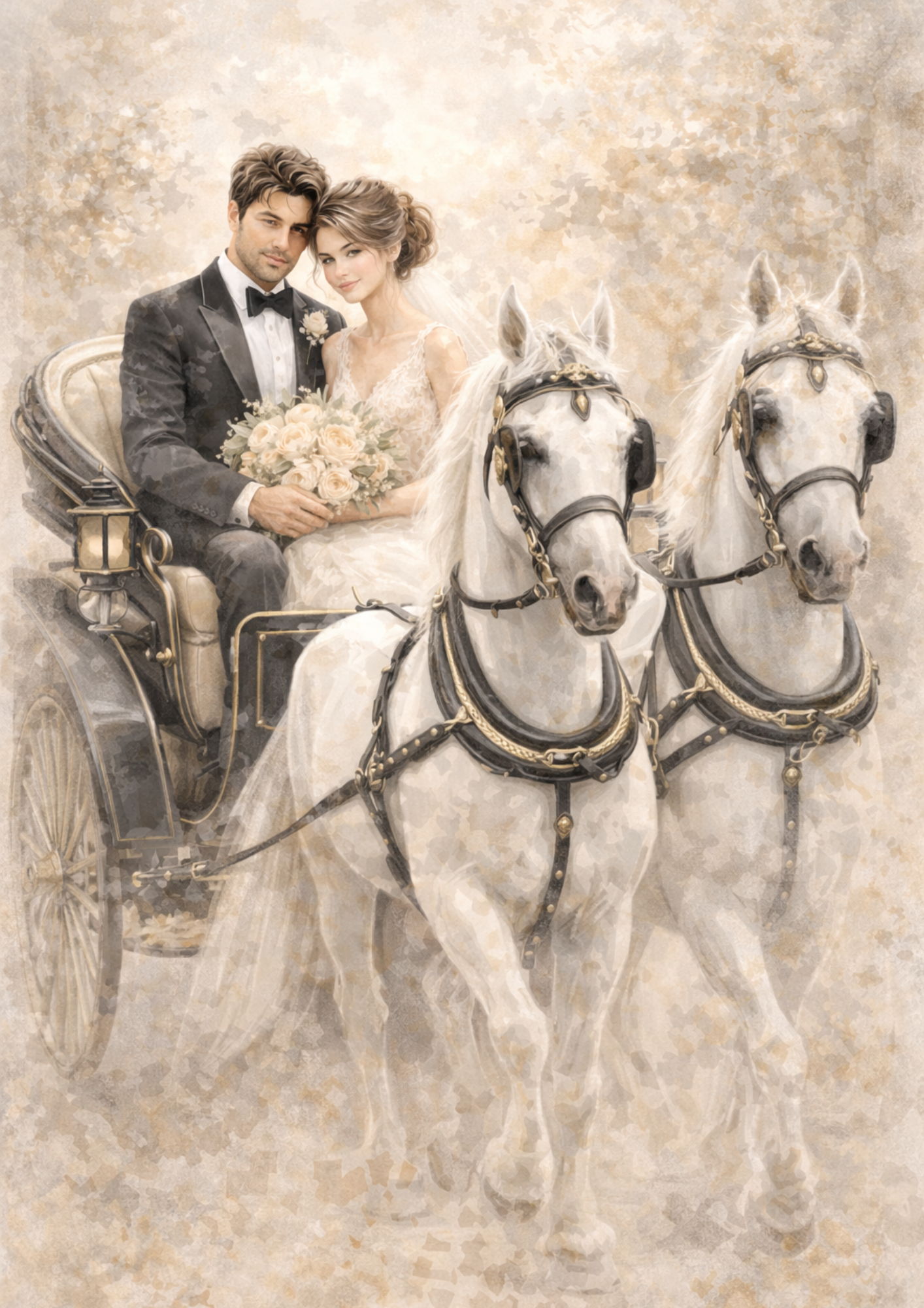 Rice Paper For Decoupage Young Married Couple Full Cat. No. 8464