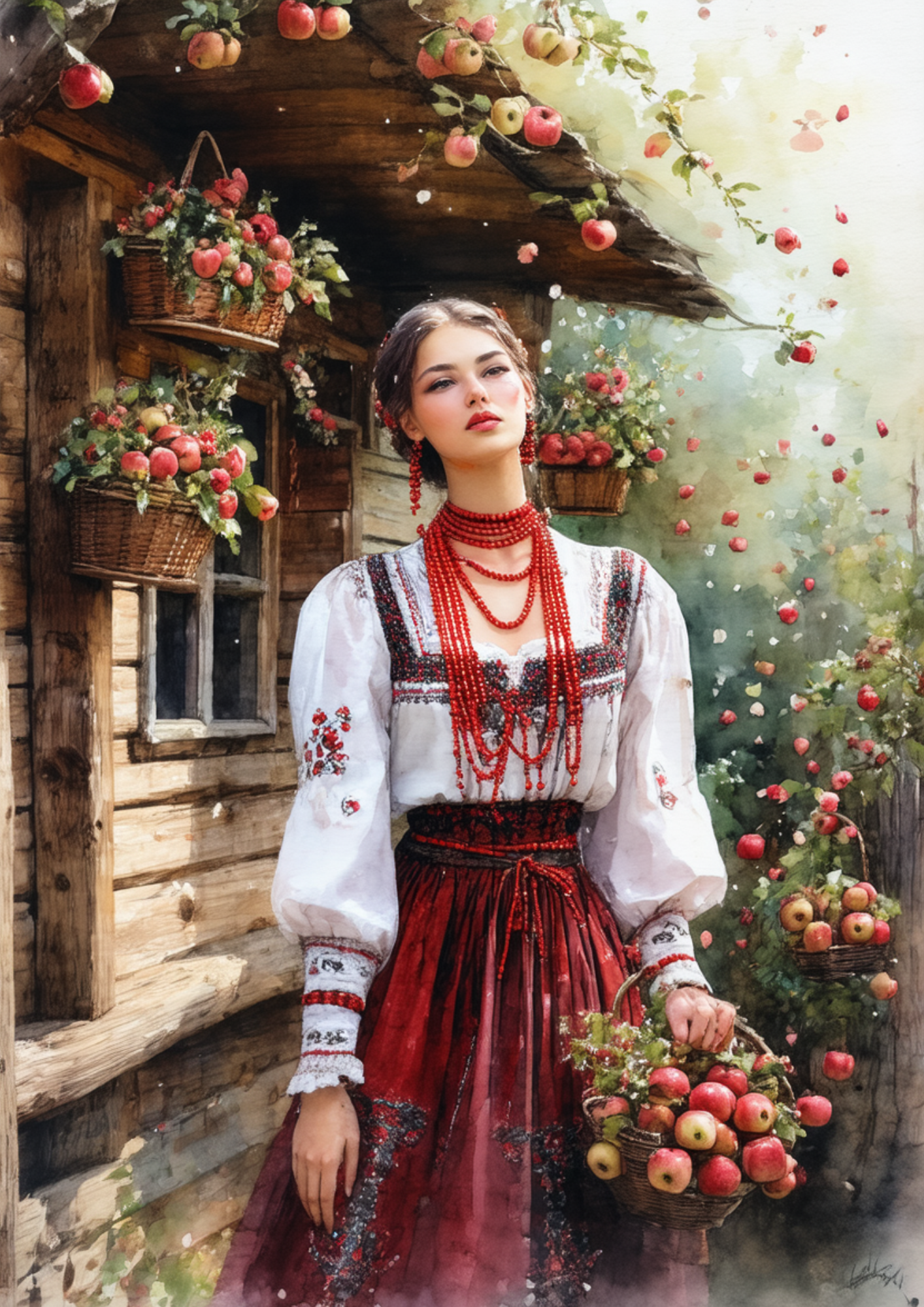 Rice Paper For Decoupage Woman In Traditional Costume From Krakow Full Cat. No. 8594