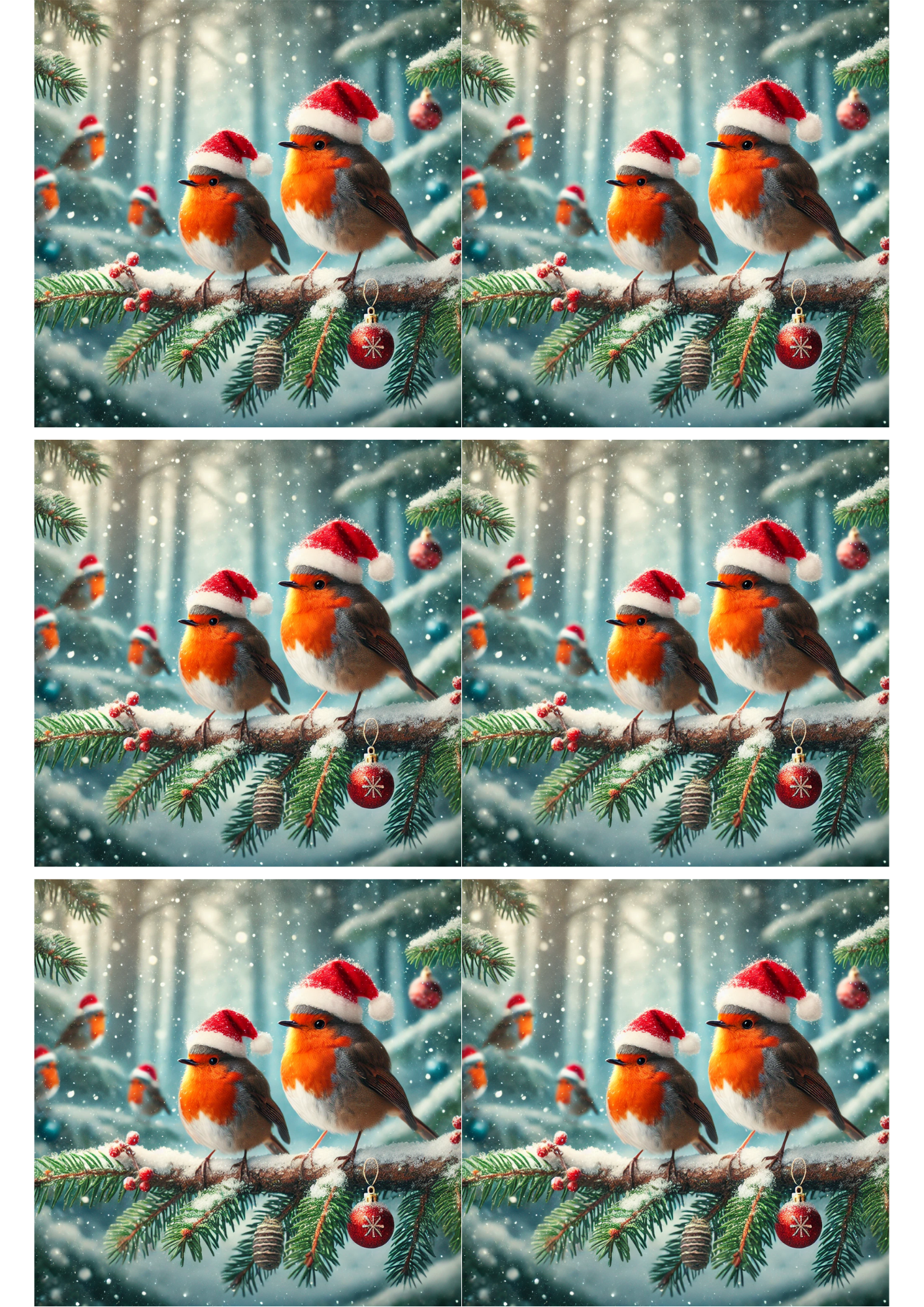 Reispapier für Decoupage Weihnachten Red Robin Collage Kat. Nr. 1791