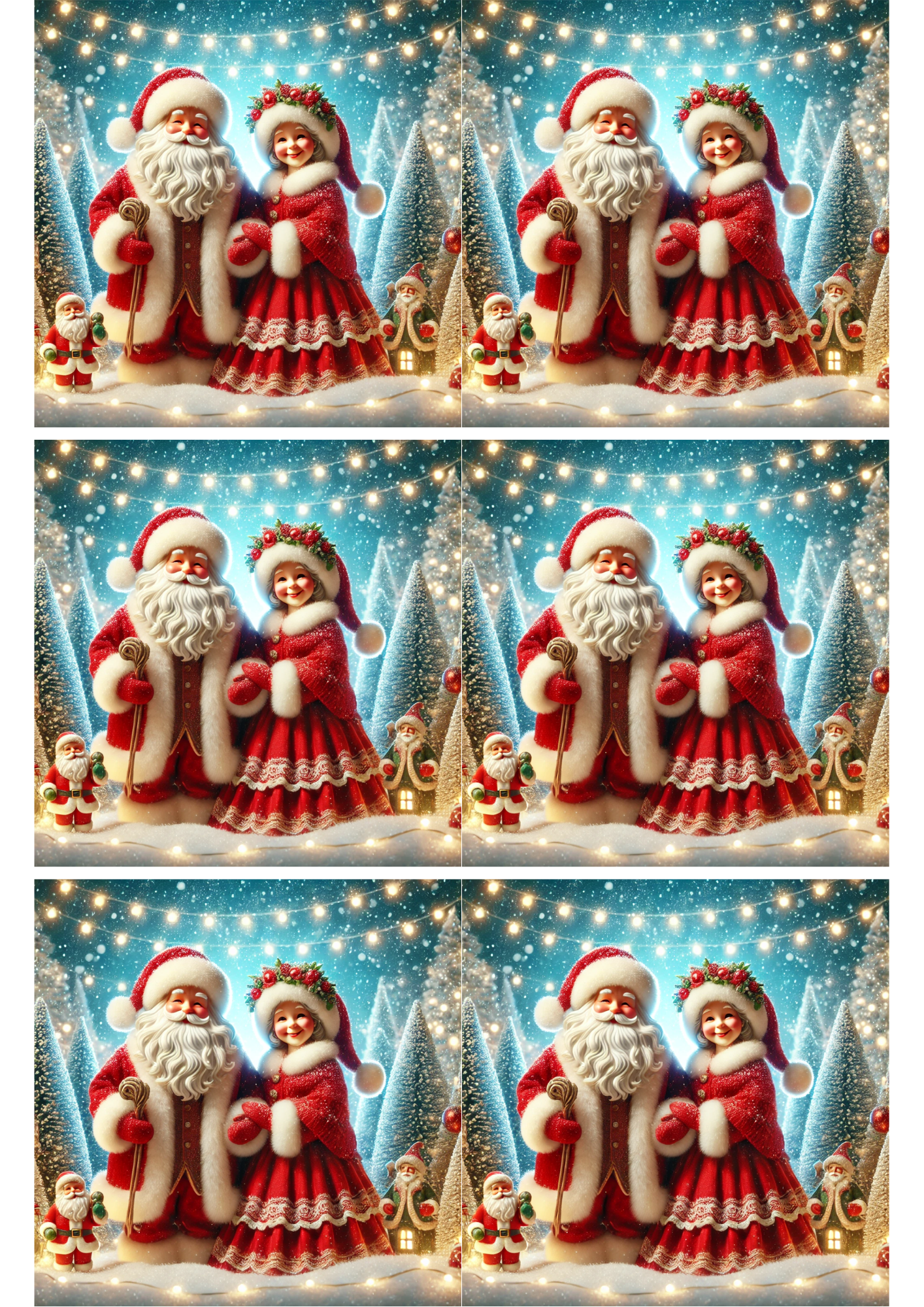 Rice Paper For Decoupage Mr. and Mrs. Claus Collage, Cat. No. 2158