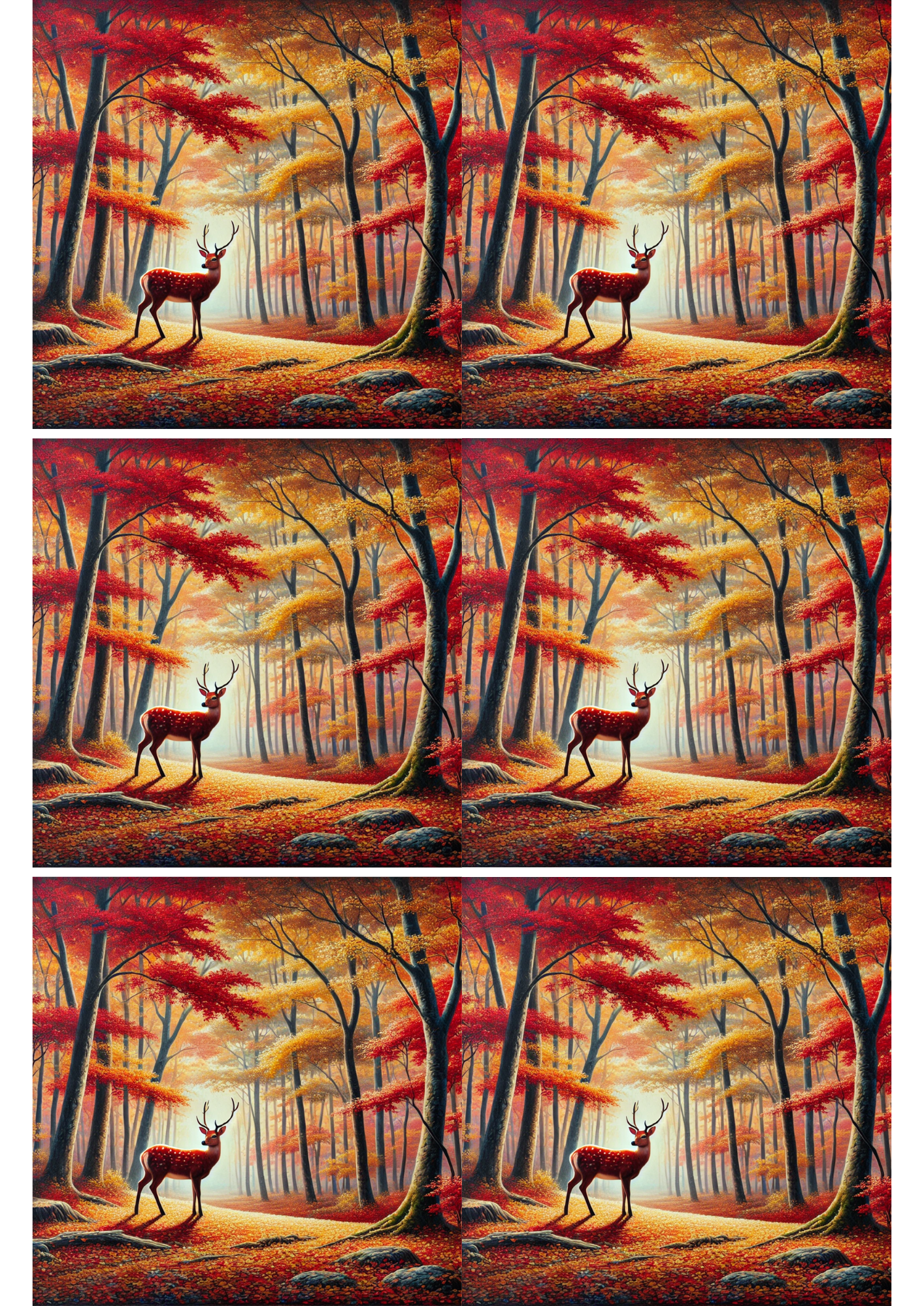 Reispapier für Decoupage-Collage „Hirsch im Herbst“ Kat. Nr. 1734