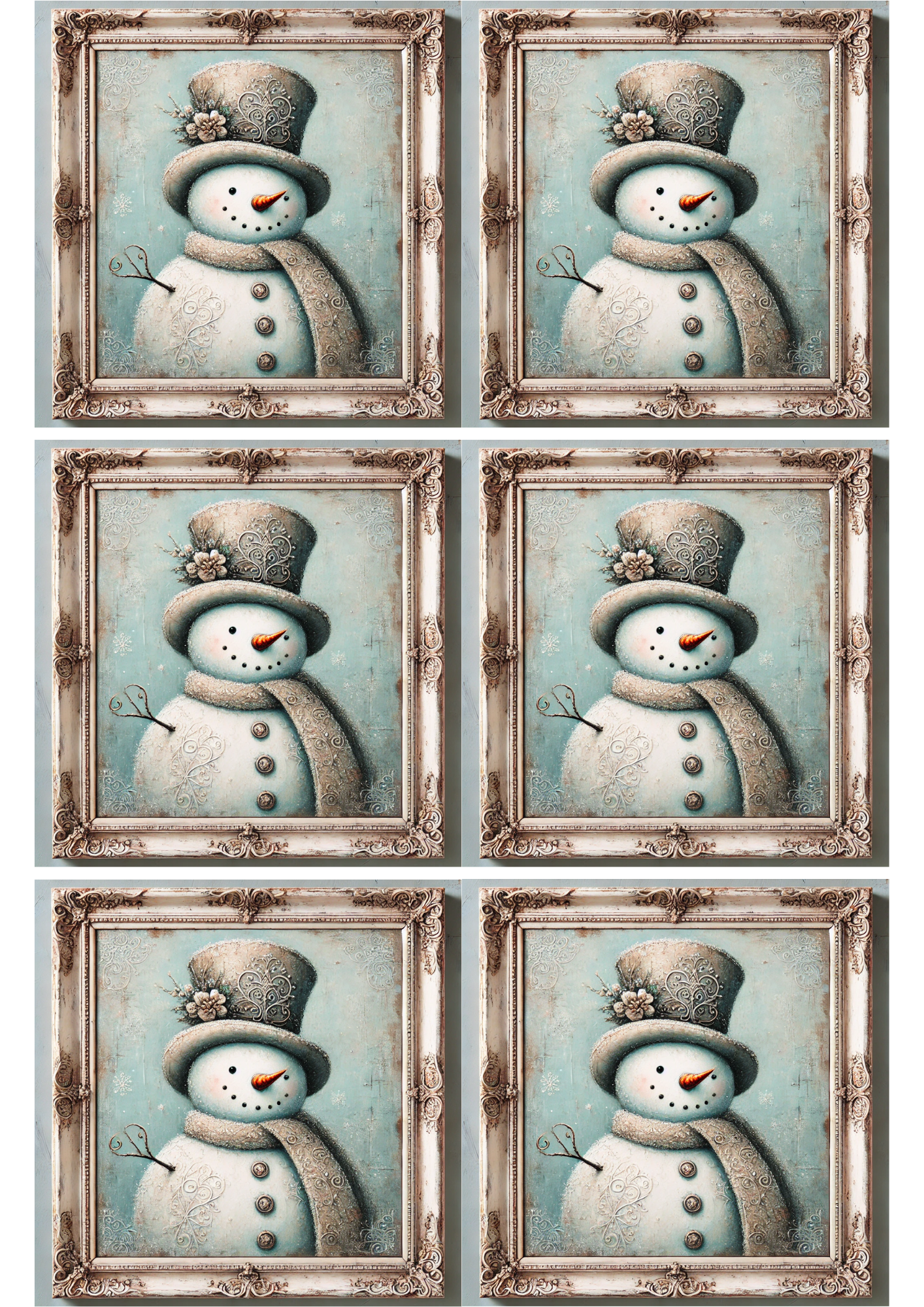 Reispapier für Decoupage-Collage „Schneemann mit Zylinder“ Kat. Nr. 1742