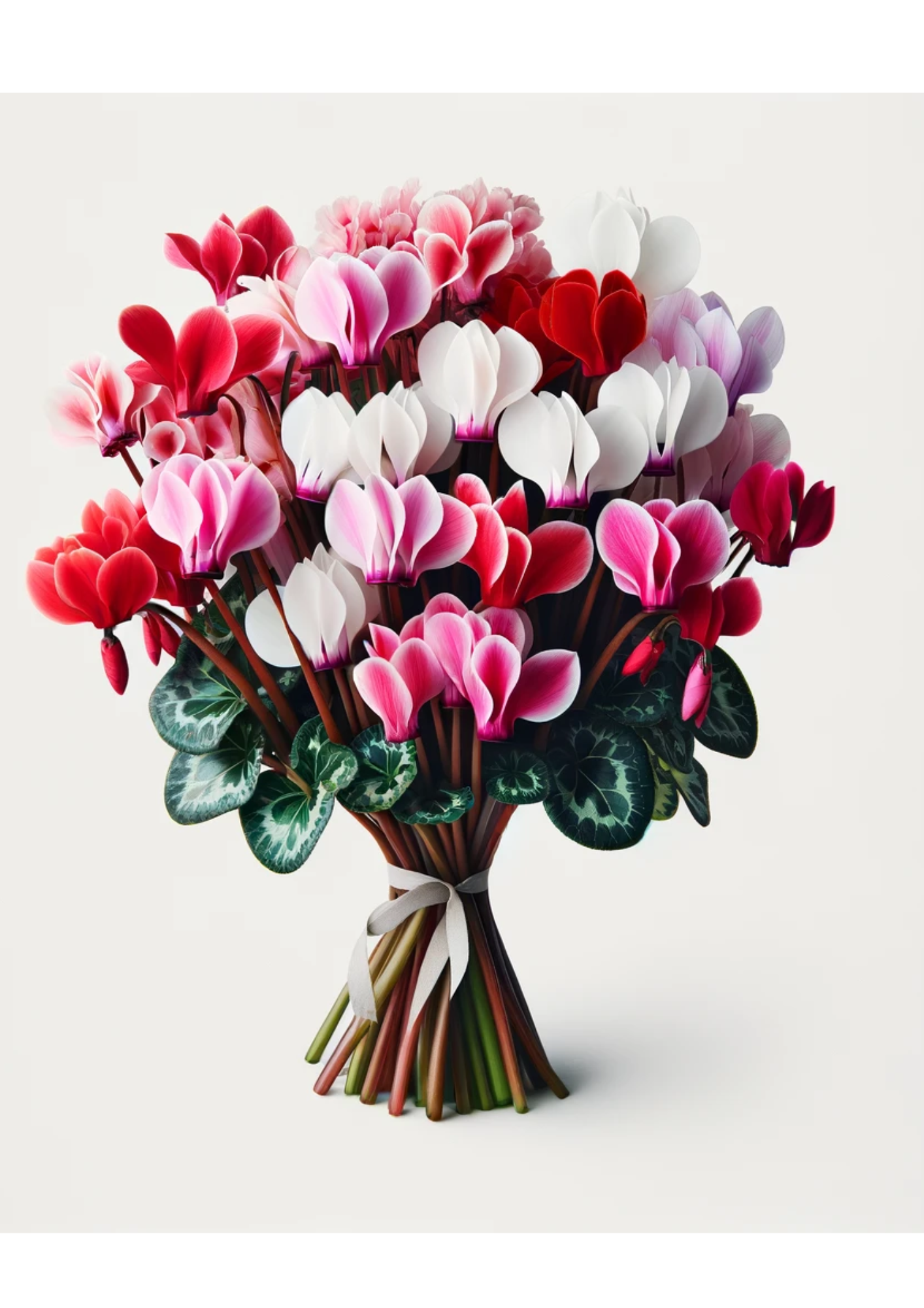 Rice Paper For Decoupage Cyclamen Bouquet Full Cat No. 657