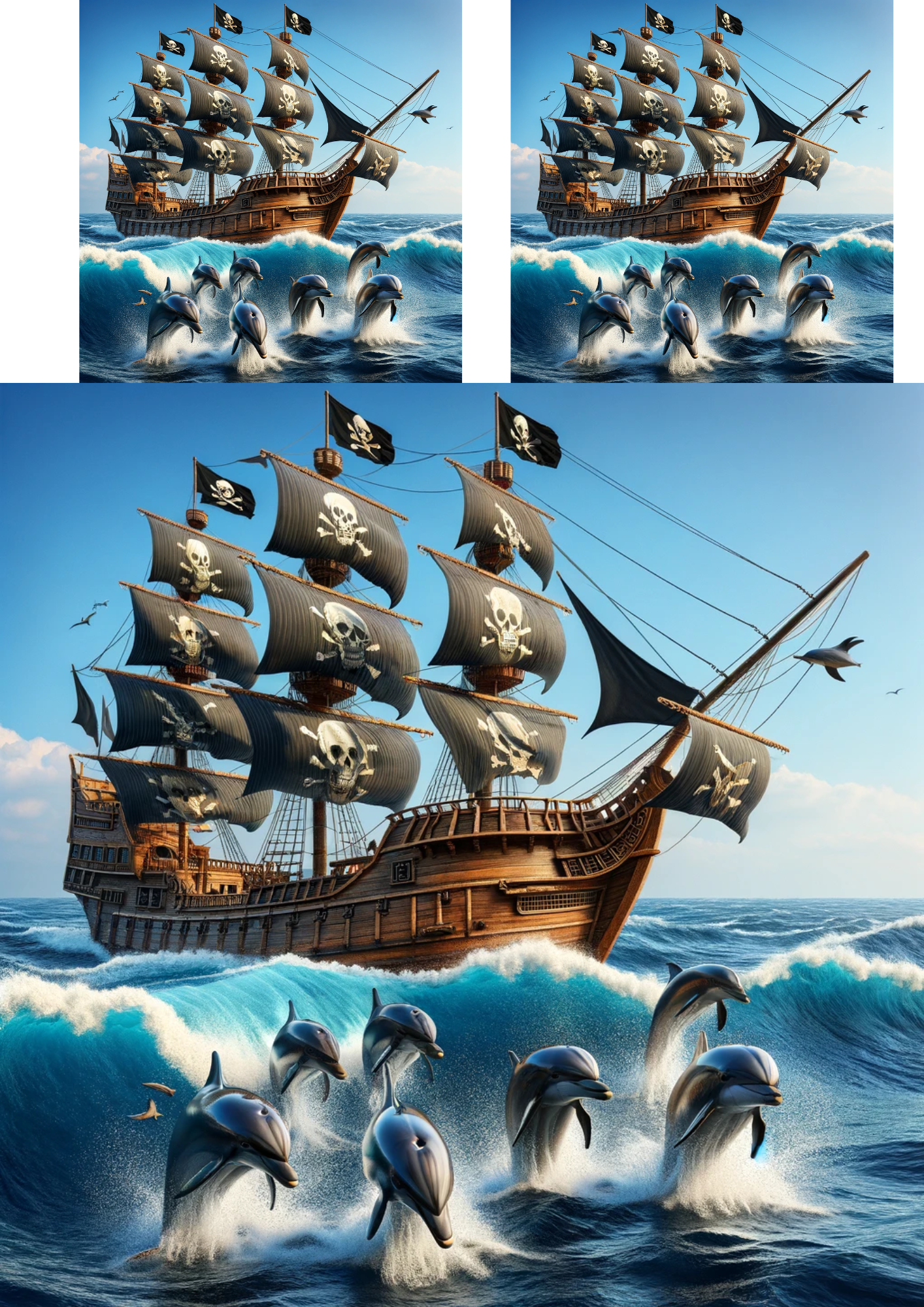 Papier de riz pour découpage Dauphins et pirates 2 Cat. N° 102