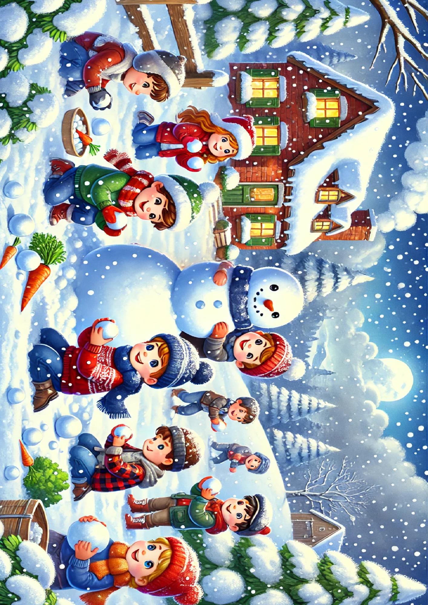 Reispapier für Decoupage Kinder basteln einen Schneemann Voll Kat. Nr. 1509