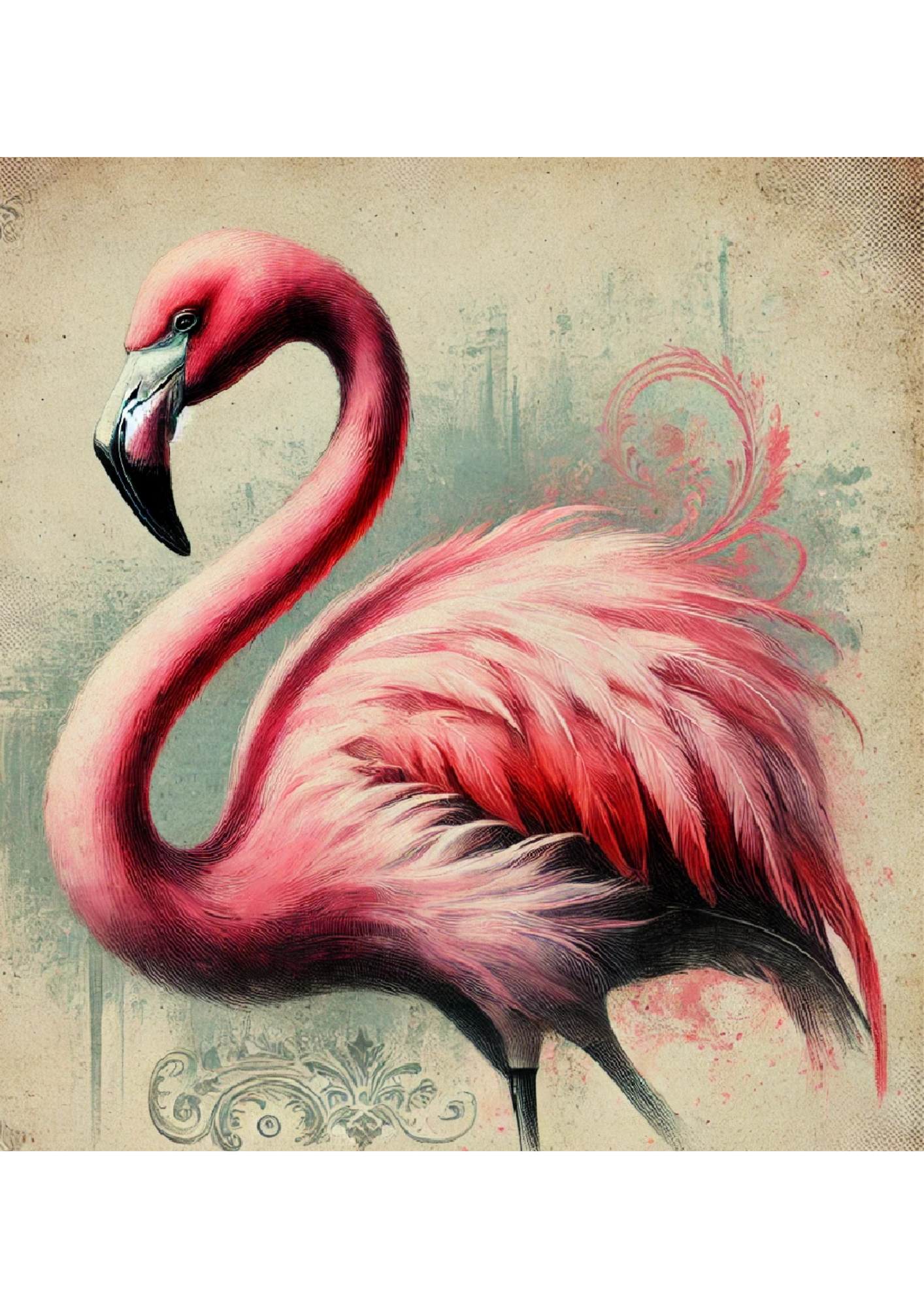 Rice Paper for Decoupage Flamingo Vintage Full Cat. No. 1671