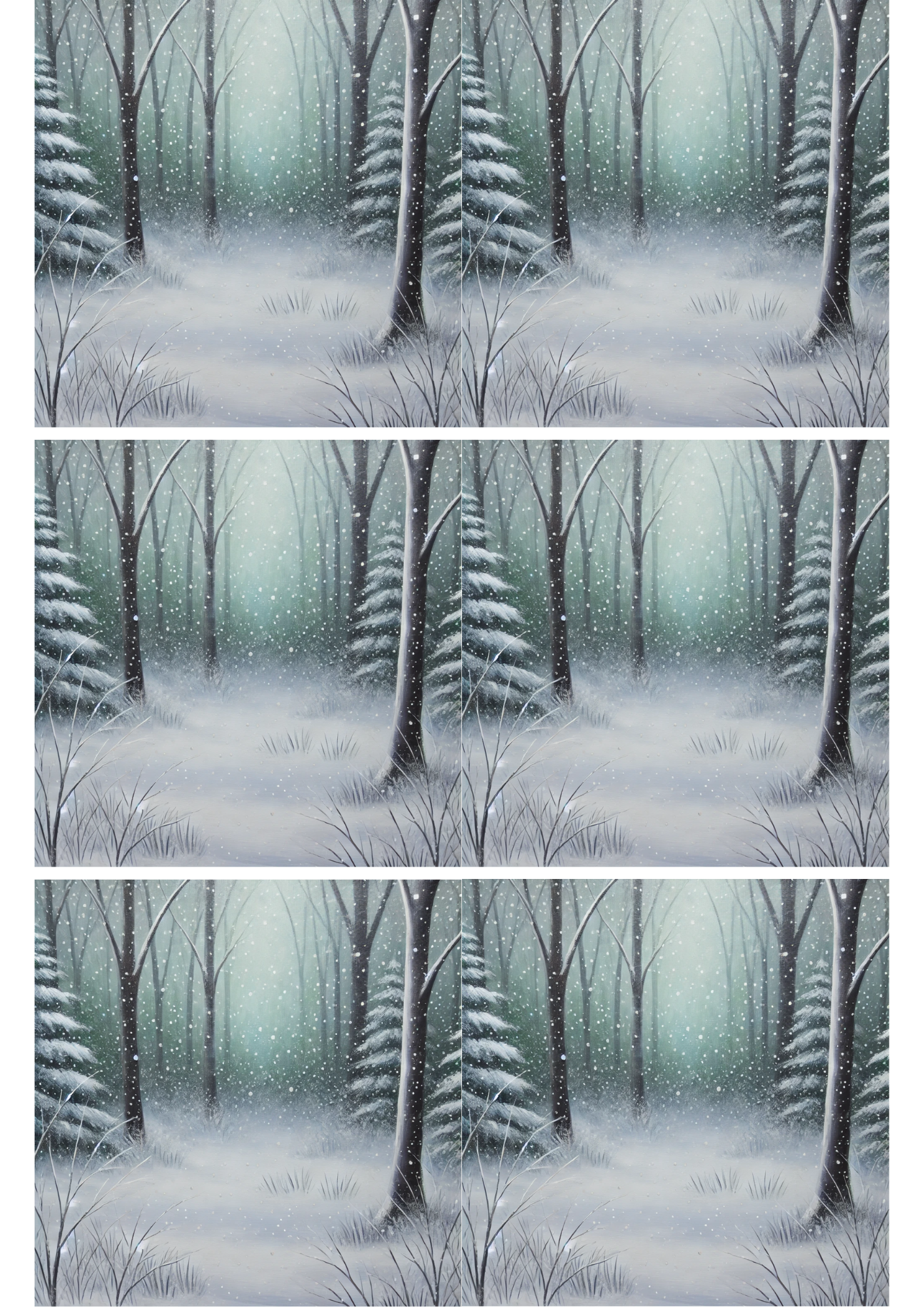 Rice Paper for Decoupage Winter Forest 2 Collage Cat. No. 1894