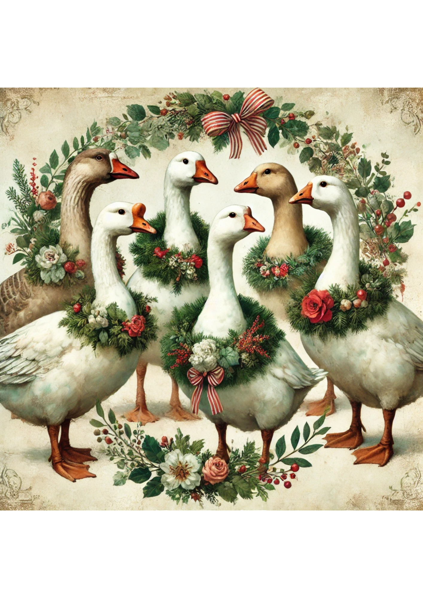 Rice Paper For Decoupage Christmas Geese Full Cat. No. 2994