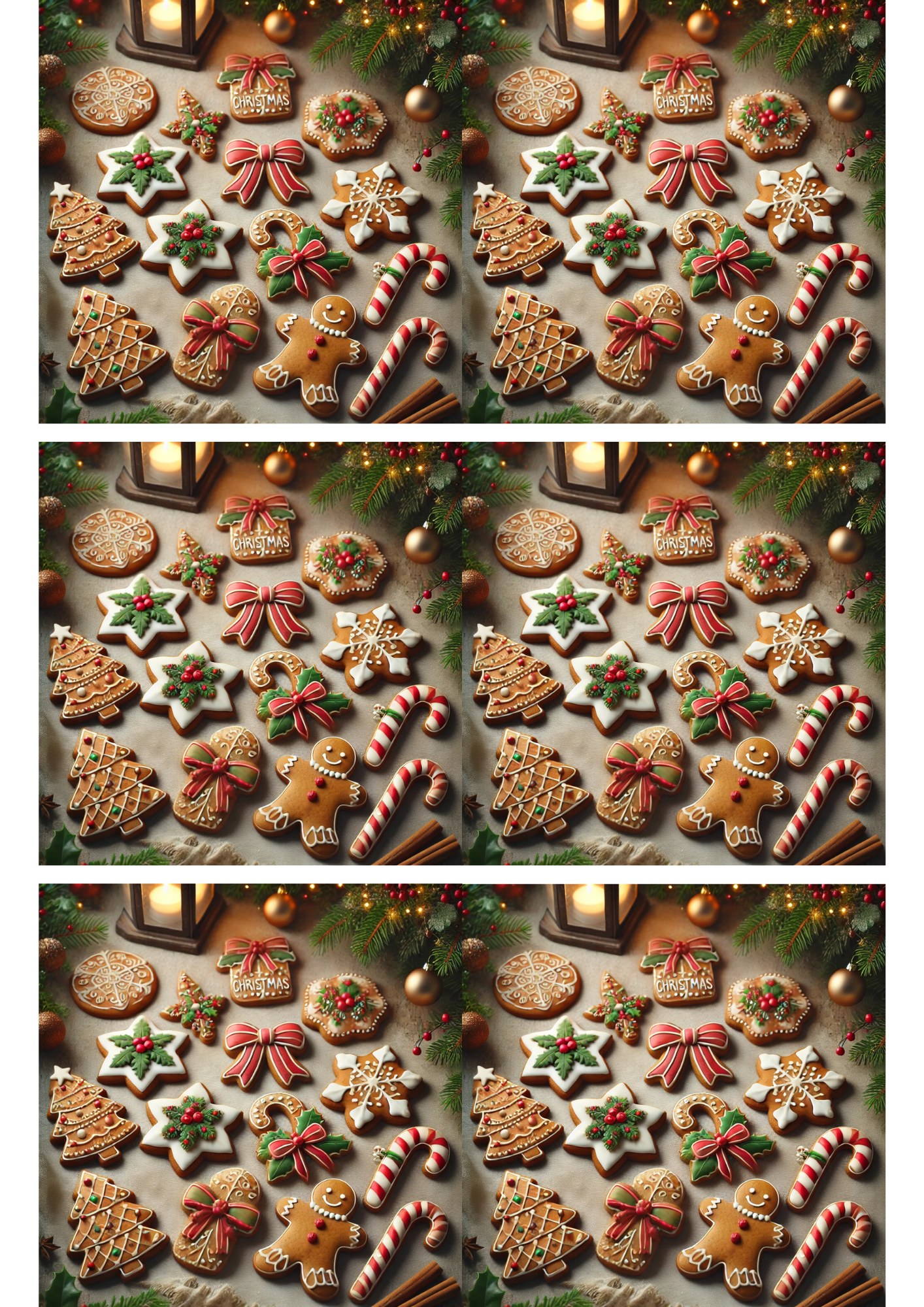Rice Paper For Decoupage Ginger Breads Collage Cat. No. 2997