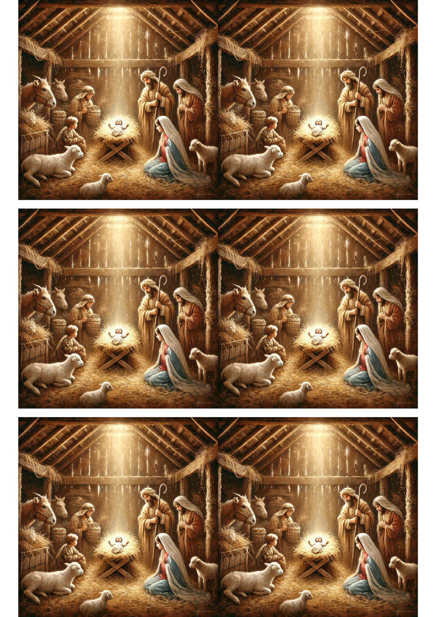 Rice Paper For Decoupage Birth of Jesus Collage Cat. No. 2839