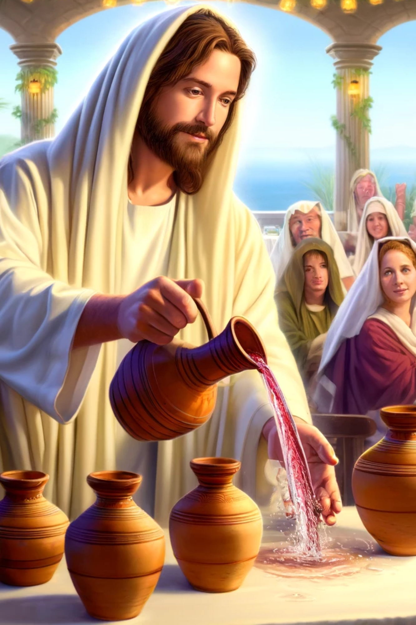 Rice Paper for Decoupage Jesus Performs a Miracle at Cana of Galilee Full Cat. No. 596