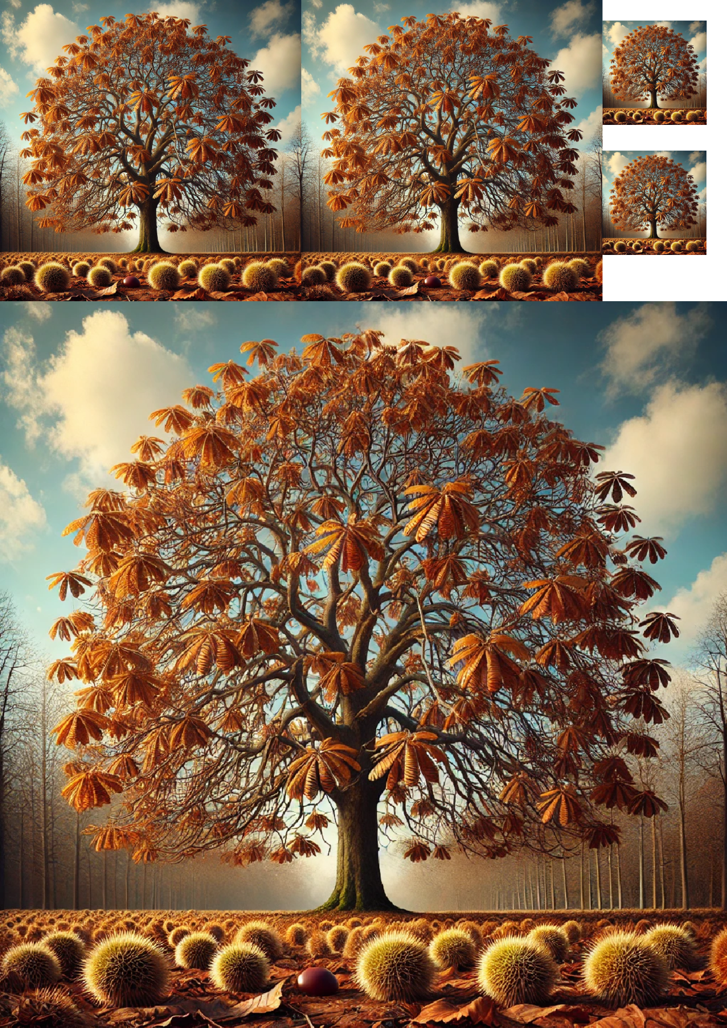 Papier de riz pour collage de châtaigniers en automne Cat. N° 1297