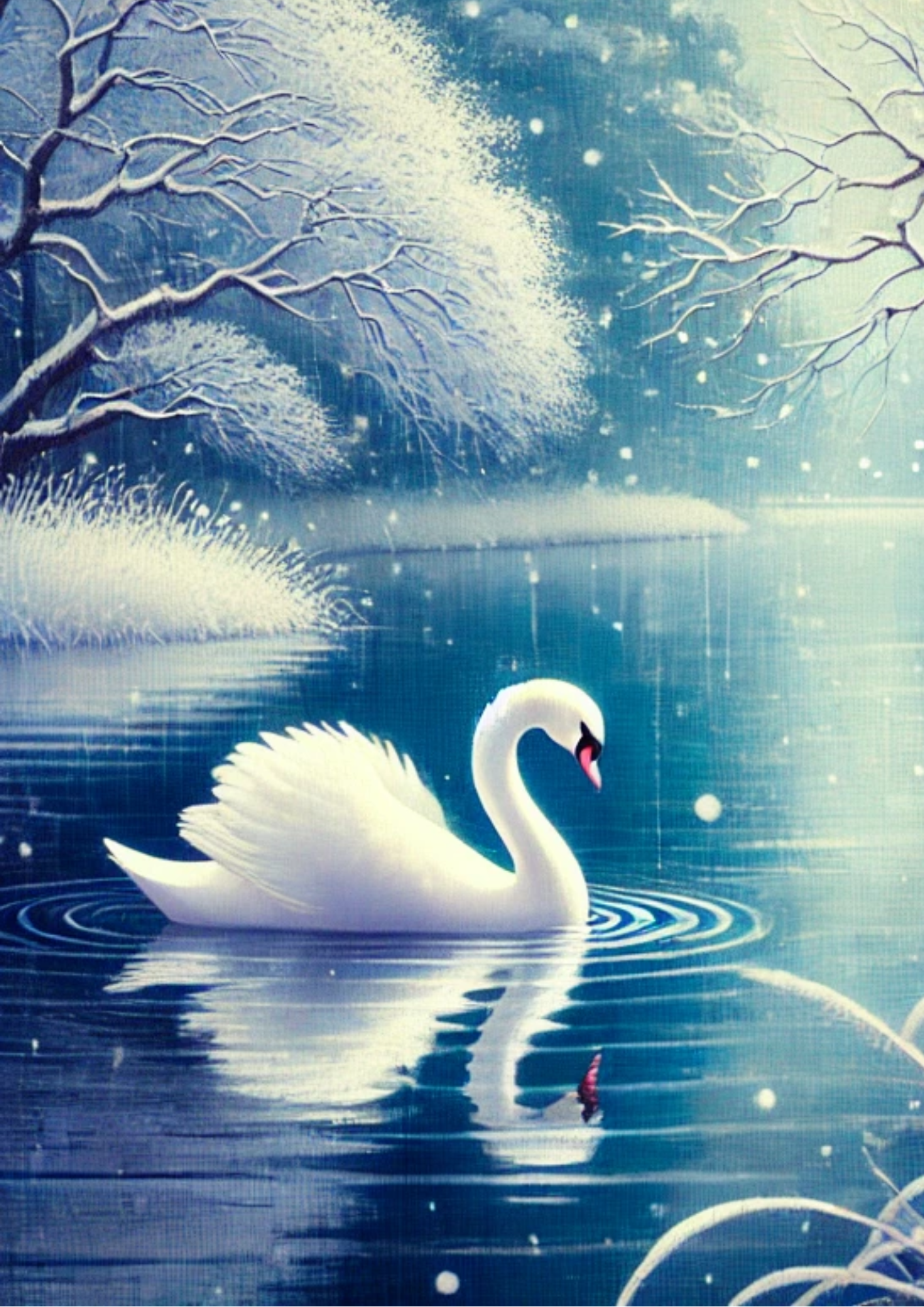 Reispapier für Decoupage Schwan Winter Full, Kat. Nr. 2057