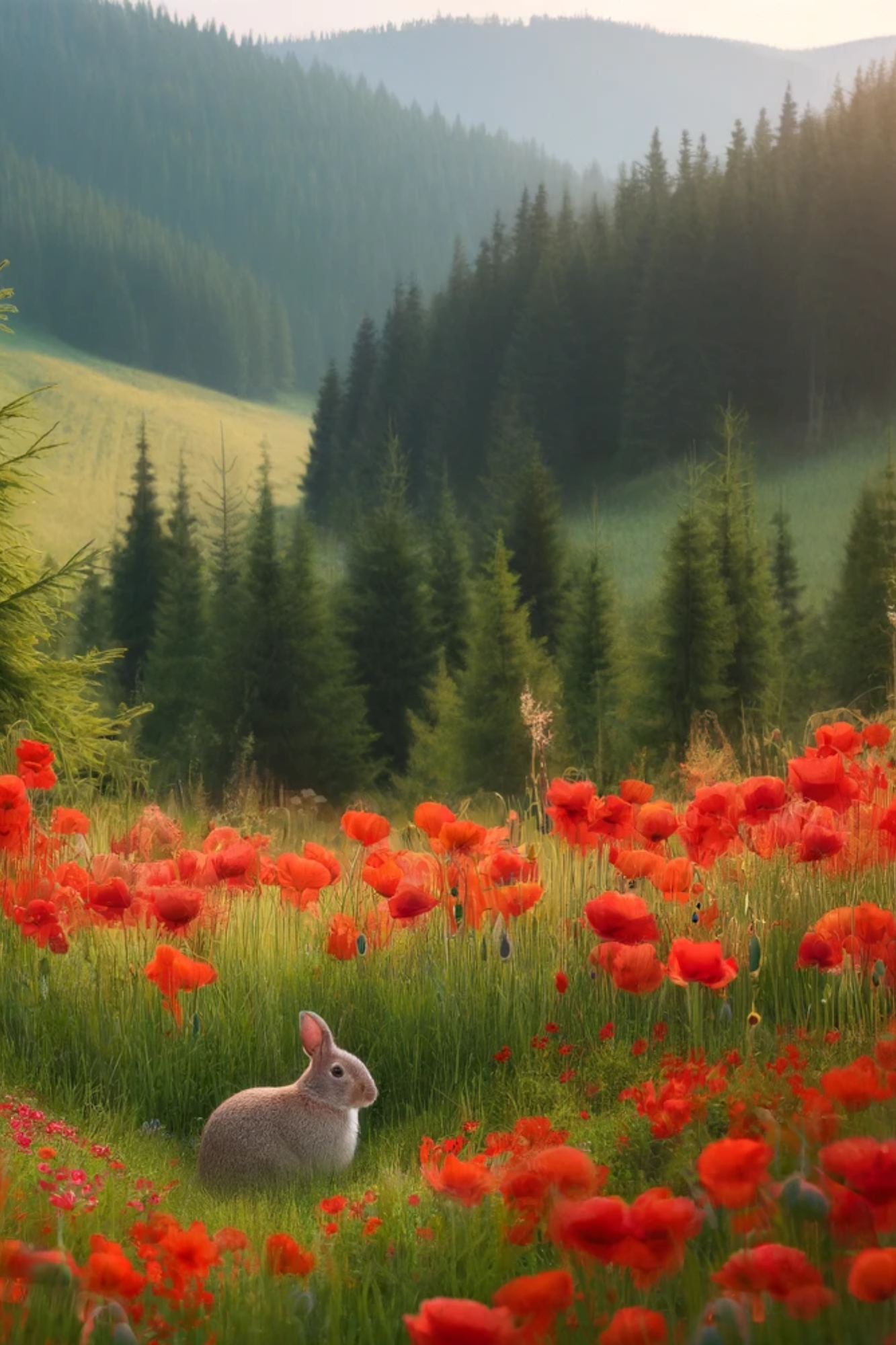 Rice paper for decoupage Hare in the Meadow Full Cat. No. 620