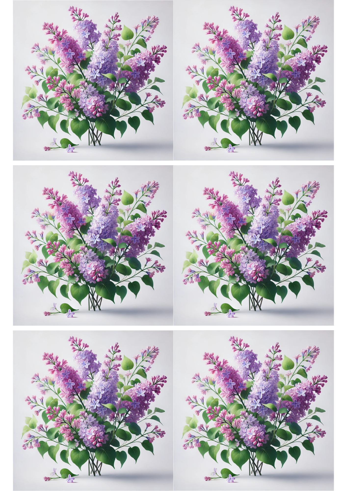 Papier de riz pour découpage Collage de branches de lilas 3, Cat. N° 2088