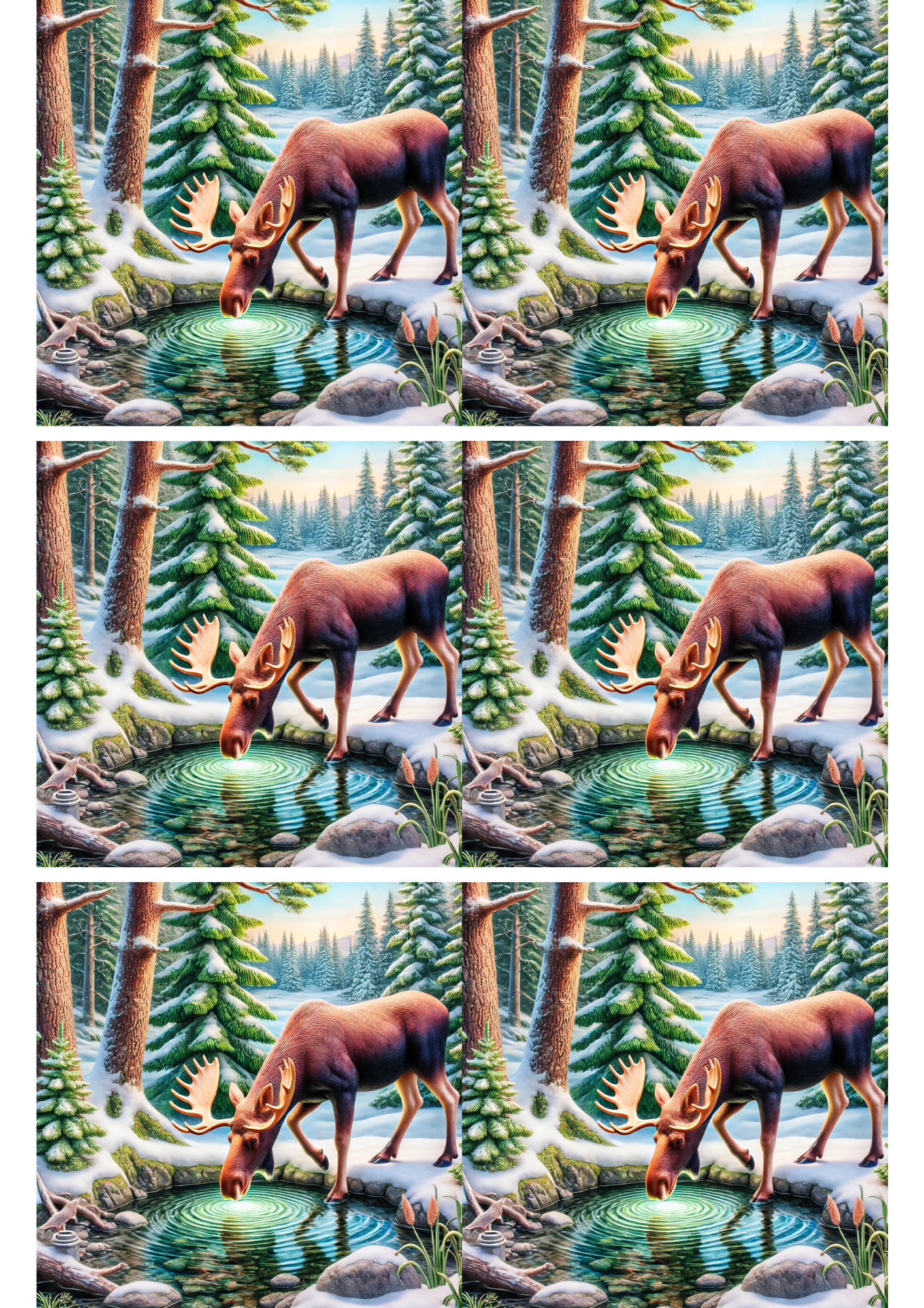 Rice Paper For Decoupage Moose Collage, Cat. No. 2104