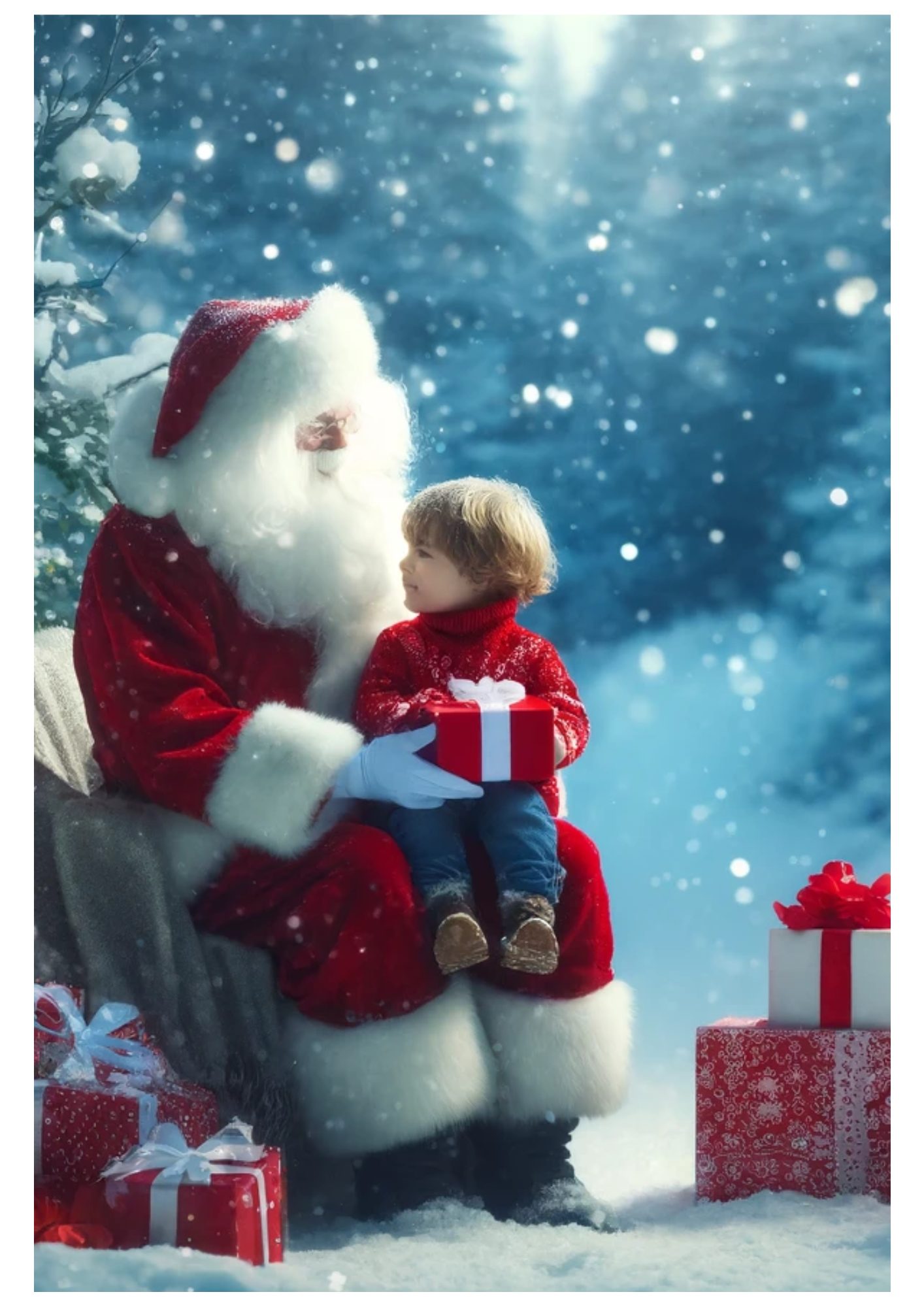 Rice Paper For Decoupage Christmas Tree Santa Claus Boy Full Cat No. 758