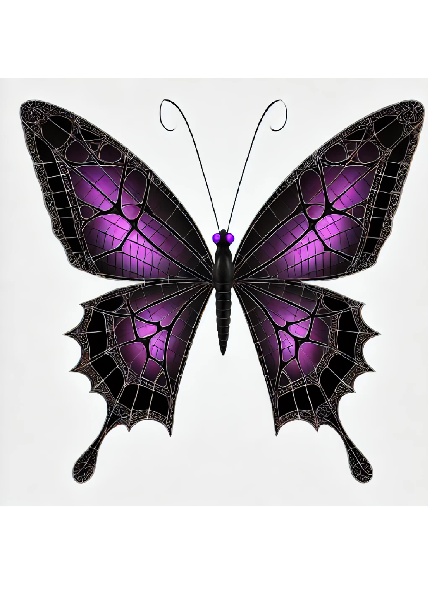 Rice Paper For Decoupage Butterfly In Gothic Style Full Cat. No. 2382