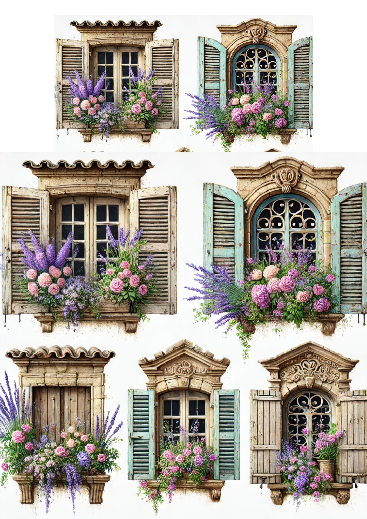 Rice Paper For Decoupage Windows In Houses In Provence Full, Cat. No. 2197