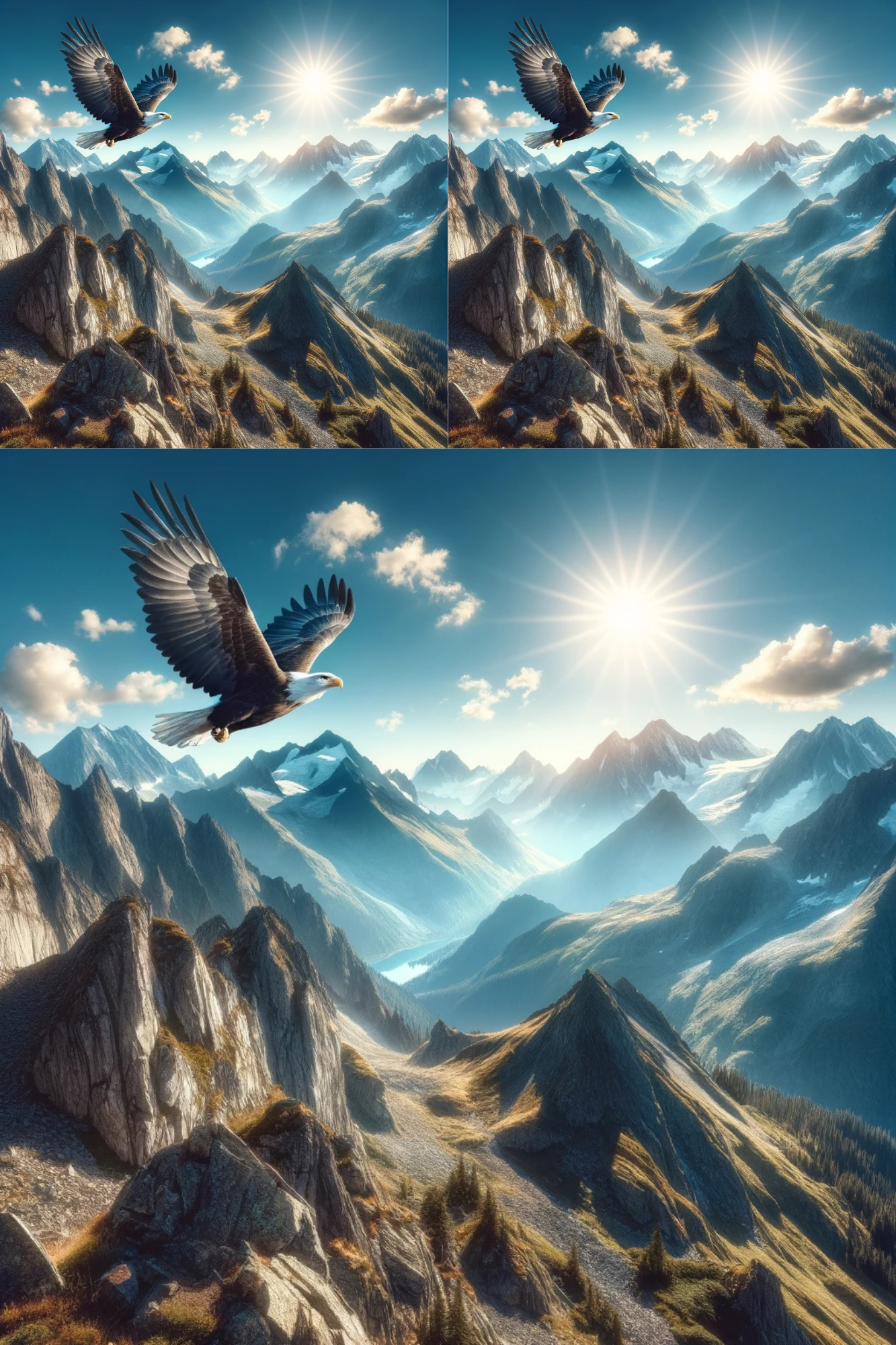 Rice Paper for Decoupage Eagle in the Mountains, Cat. No. 30