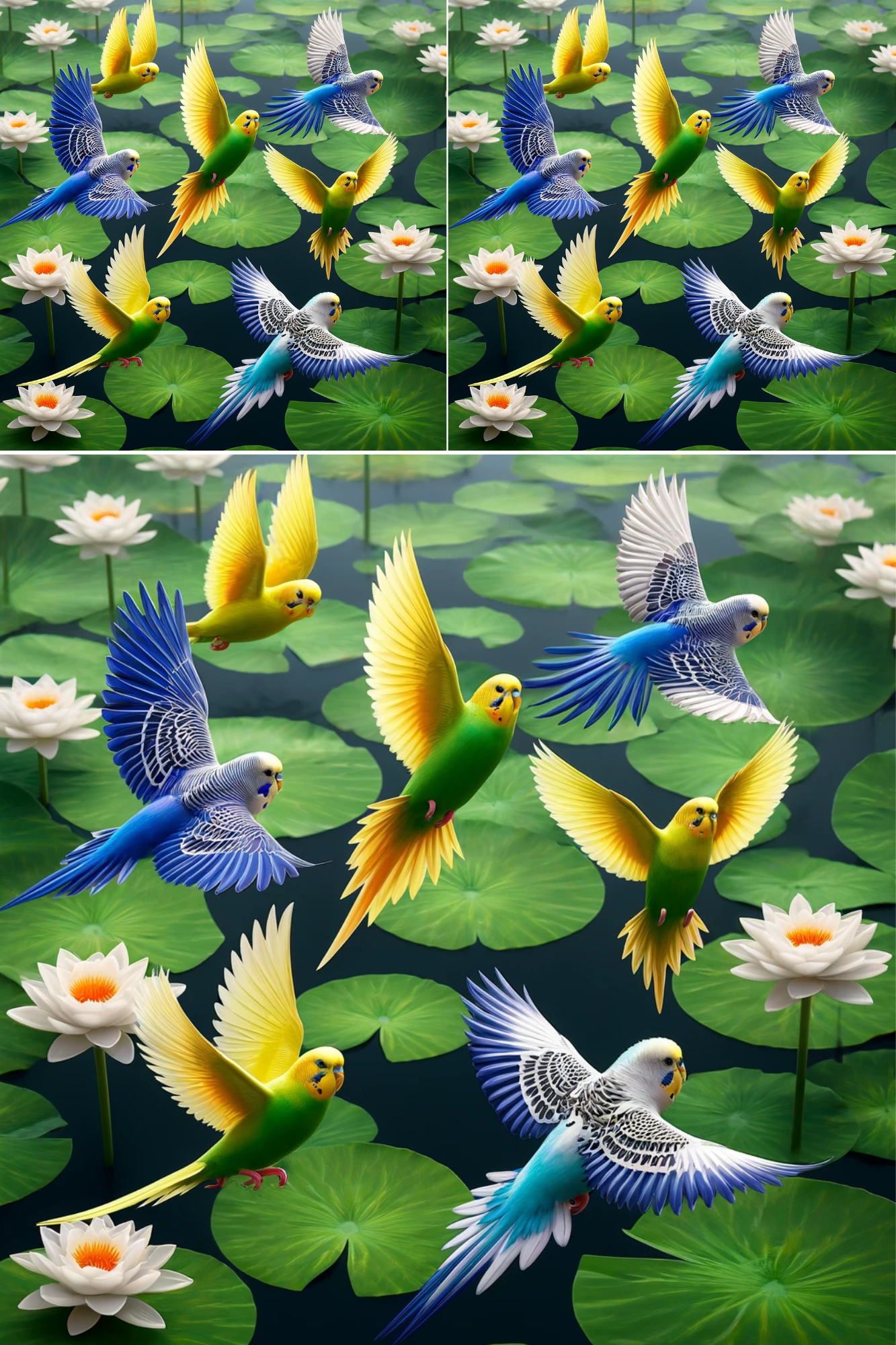 Rice Paper for Decoupage Budgerigars and Nanufars Cat. No. 250