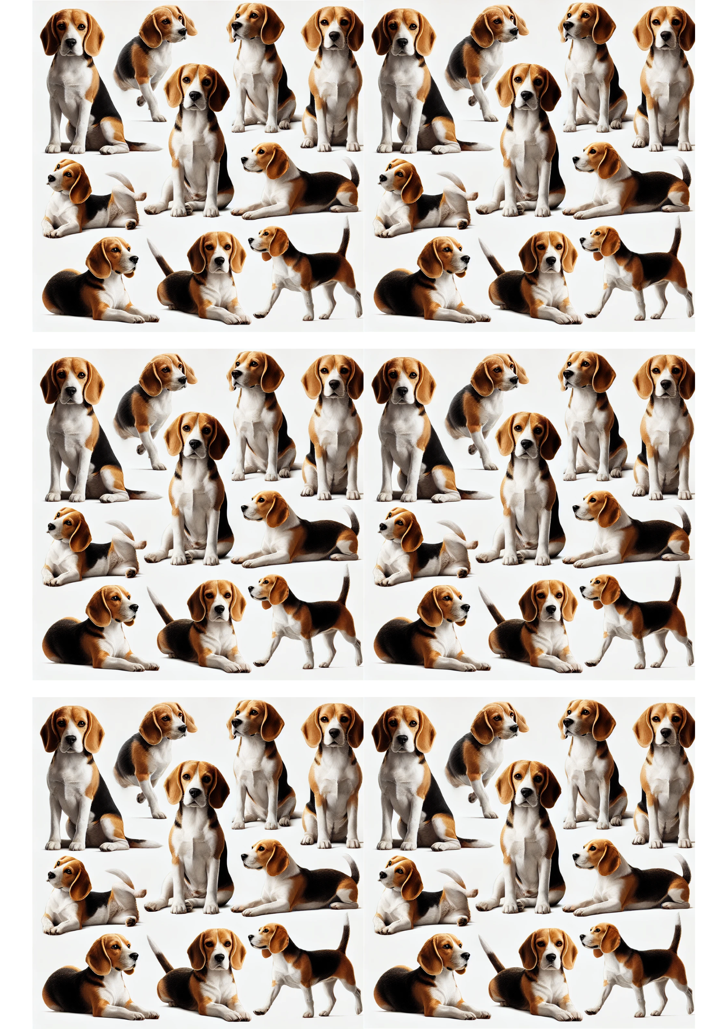Rice Paper For Decoupage Beagle Dog Mix Collage Cat. No. 3091
