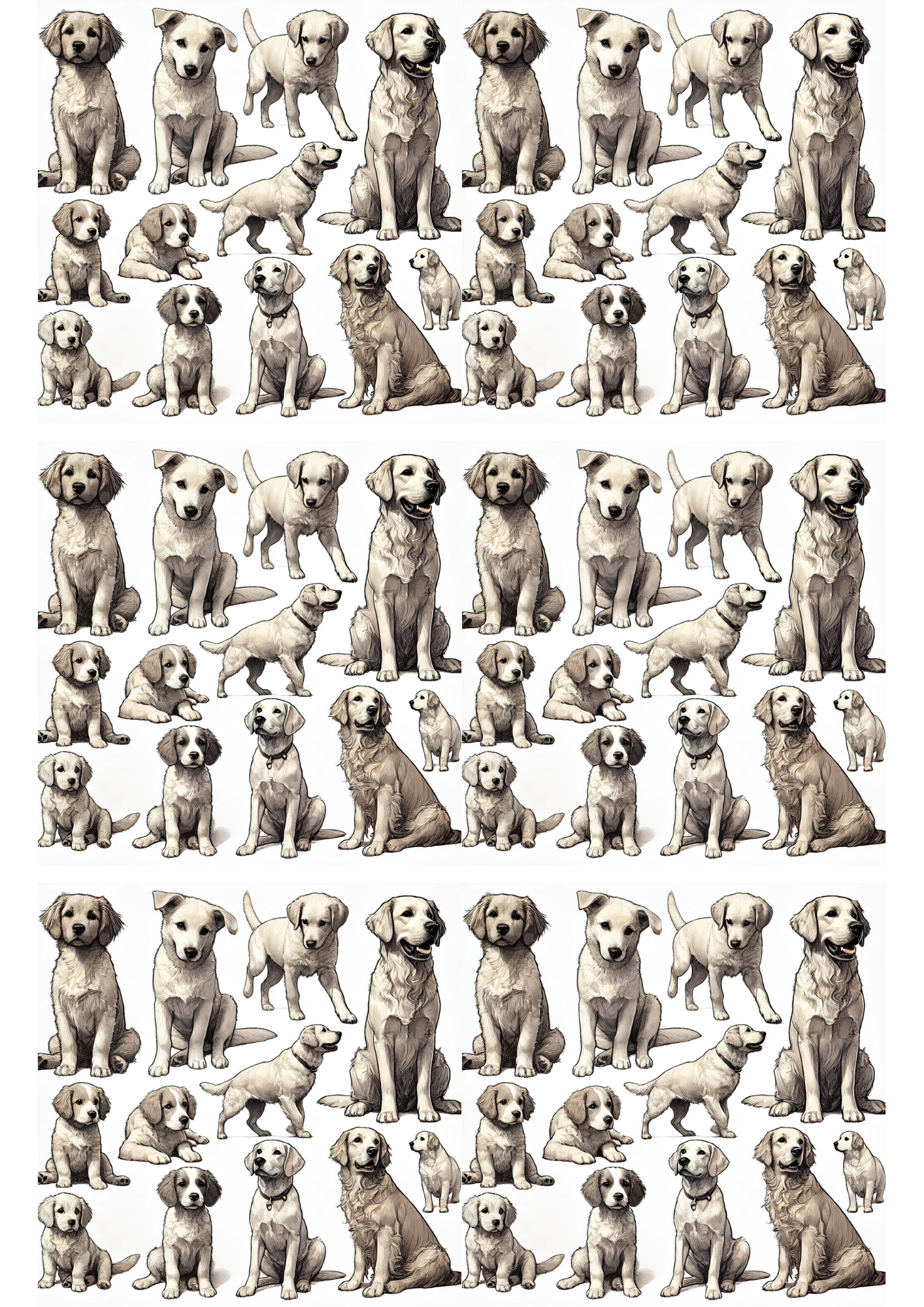 Rice Paper For Decoupage Dogs Mix Collage Cat. No. 3093