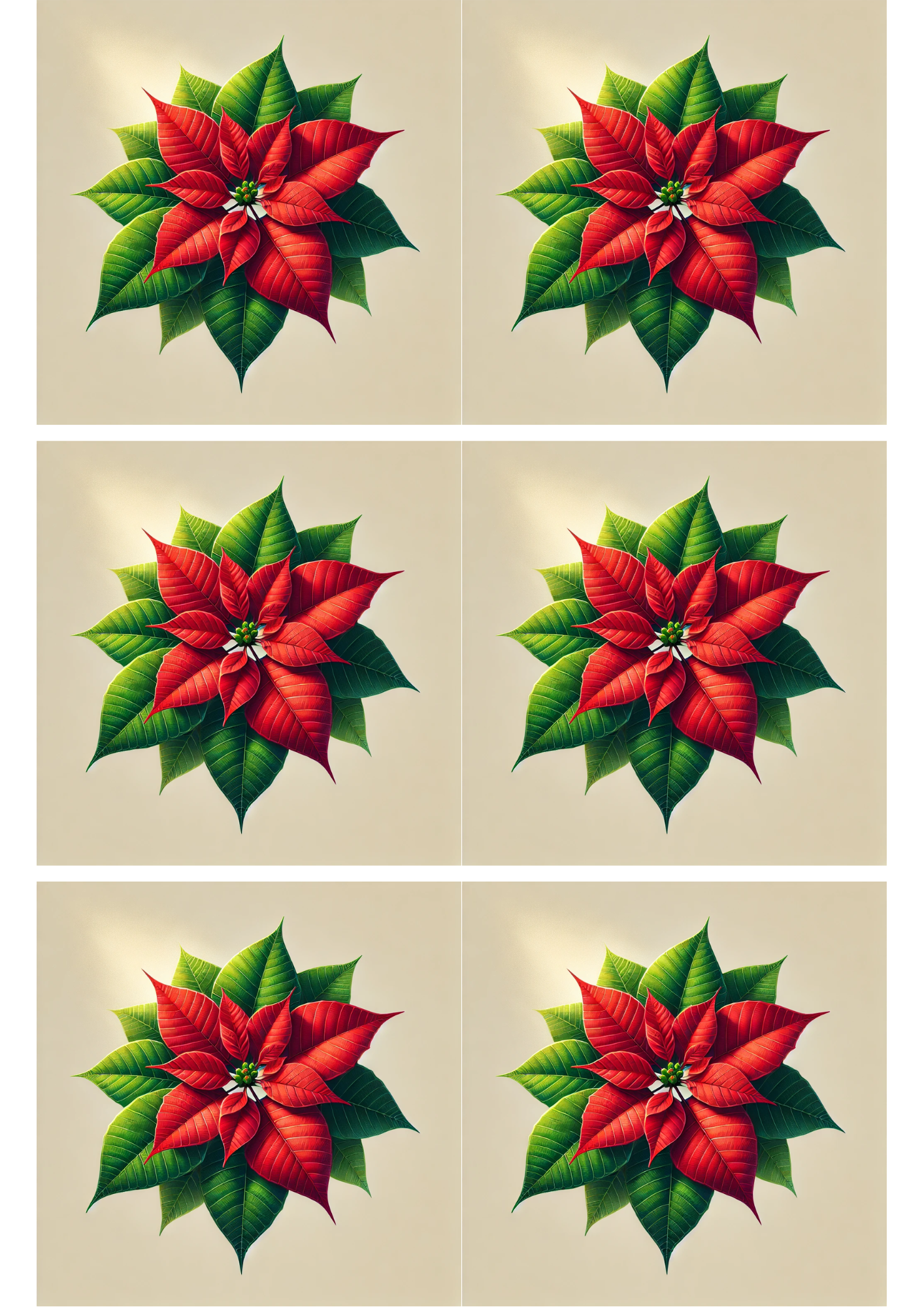 Rice Paper For Decoupage Poinsettia Collage Cat. No. 2266