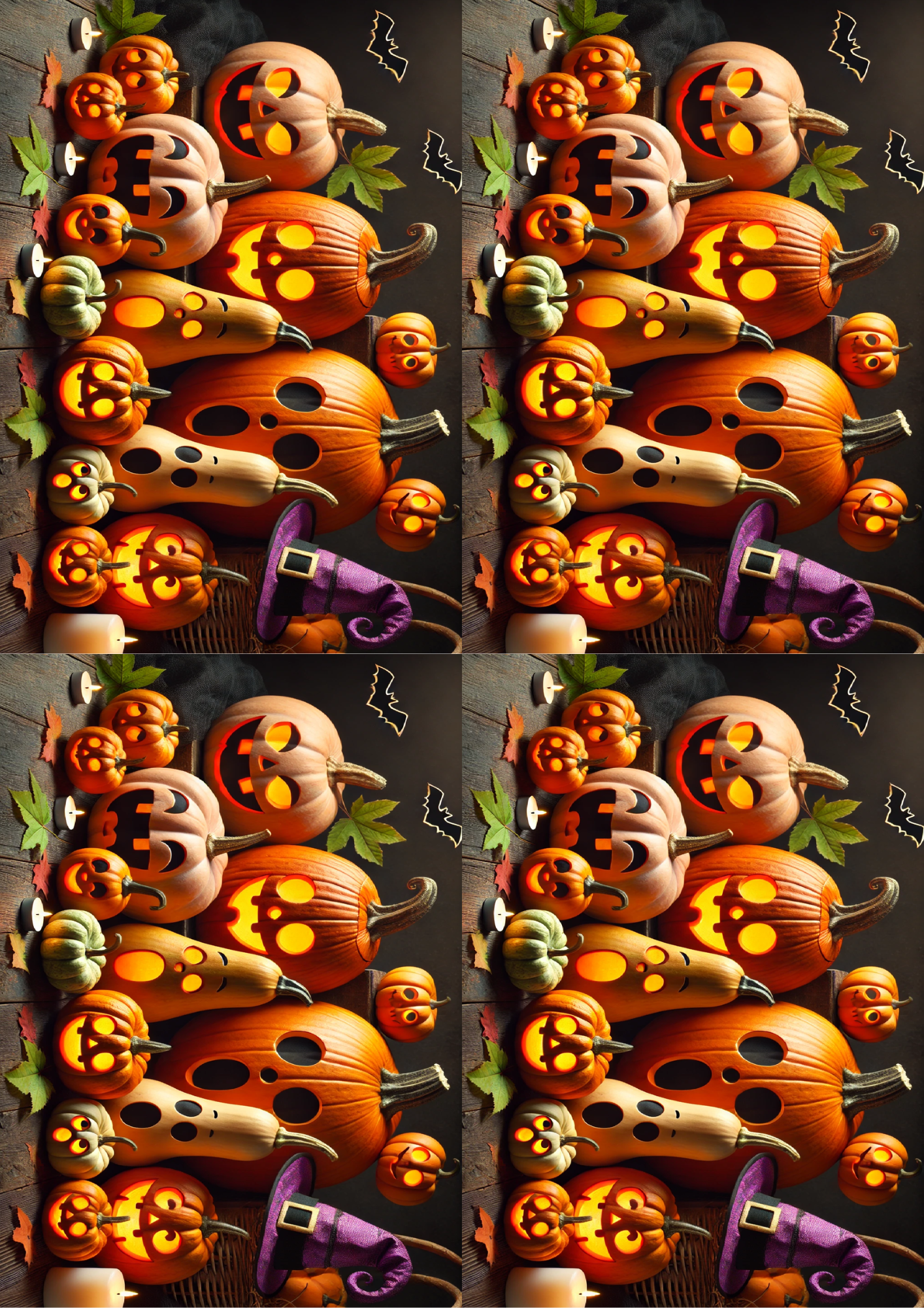 Rice Paper for Decoupage Halloween Family Pumpkin Collage Cat. No. 1638