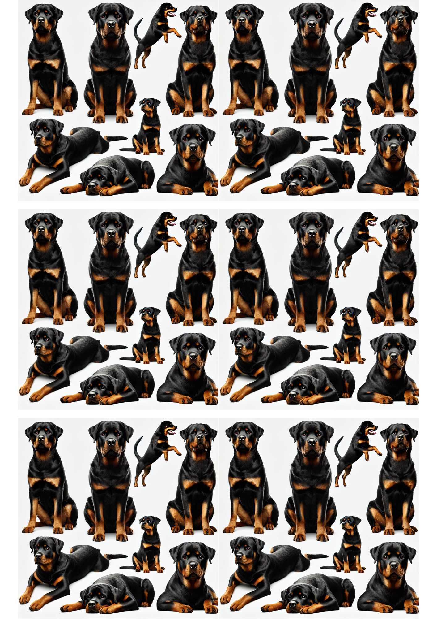 Rice Paper For Decoupage Rottweiler Dog Collage Cat. No. 3117