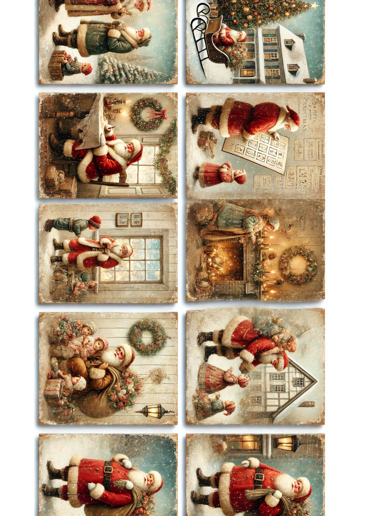 Rice Paper For Decoupage Santa Claus Scenes Full Cat. No. 3148