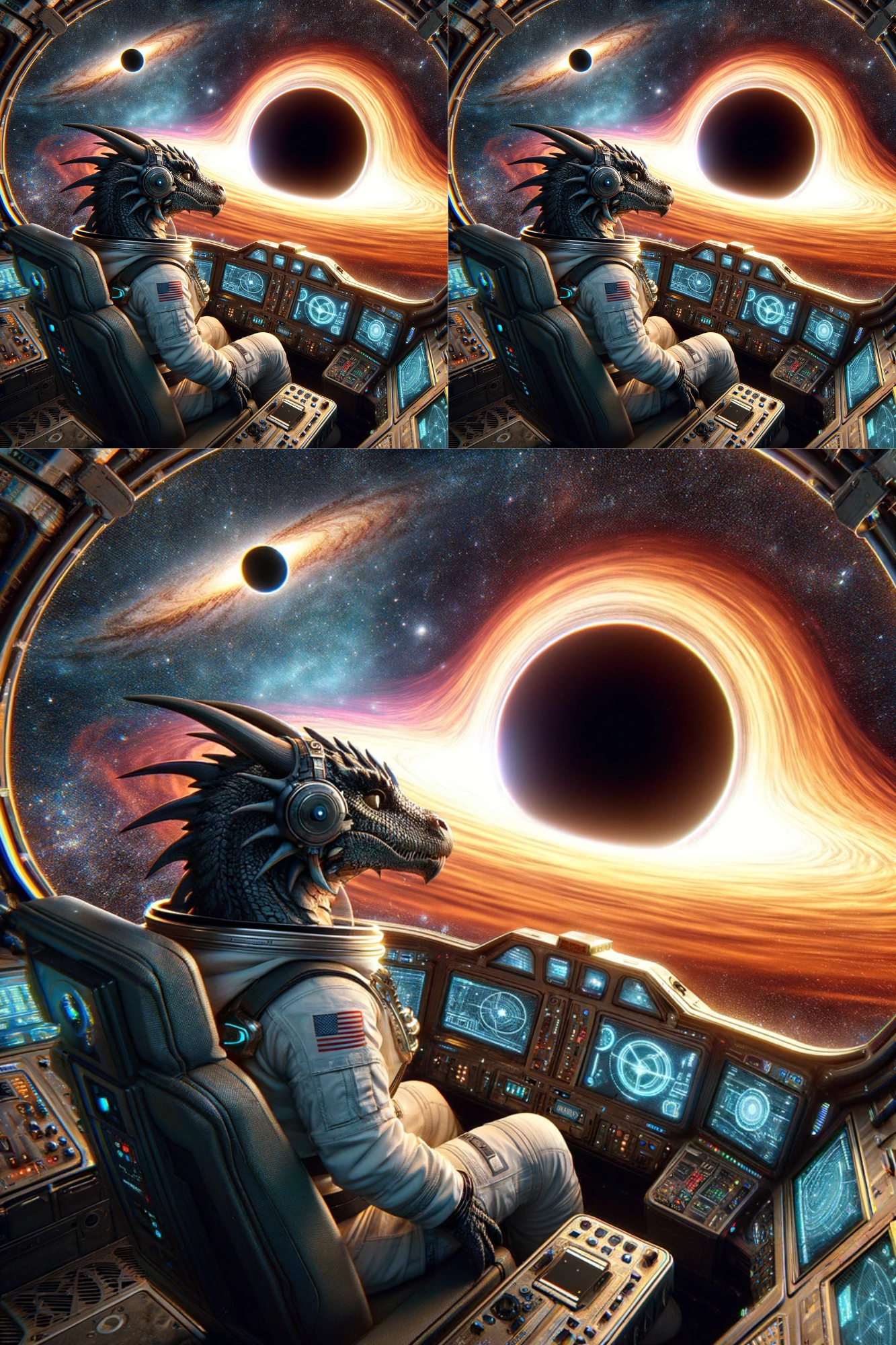 Rice Paper For Decoupage Dragon On A Black Hole Background, Cat. No. 318