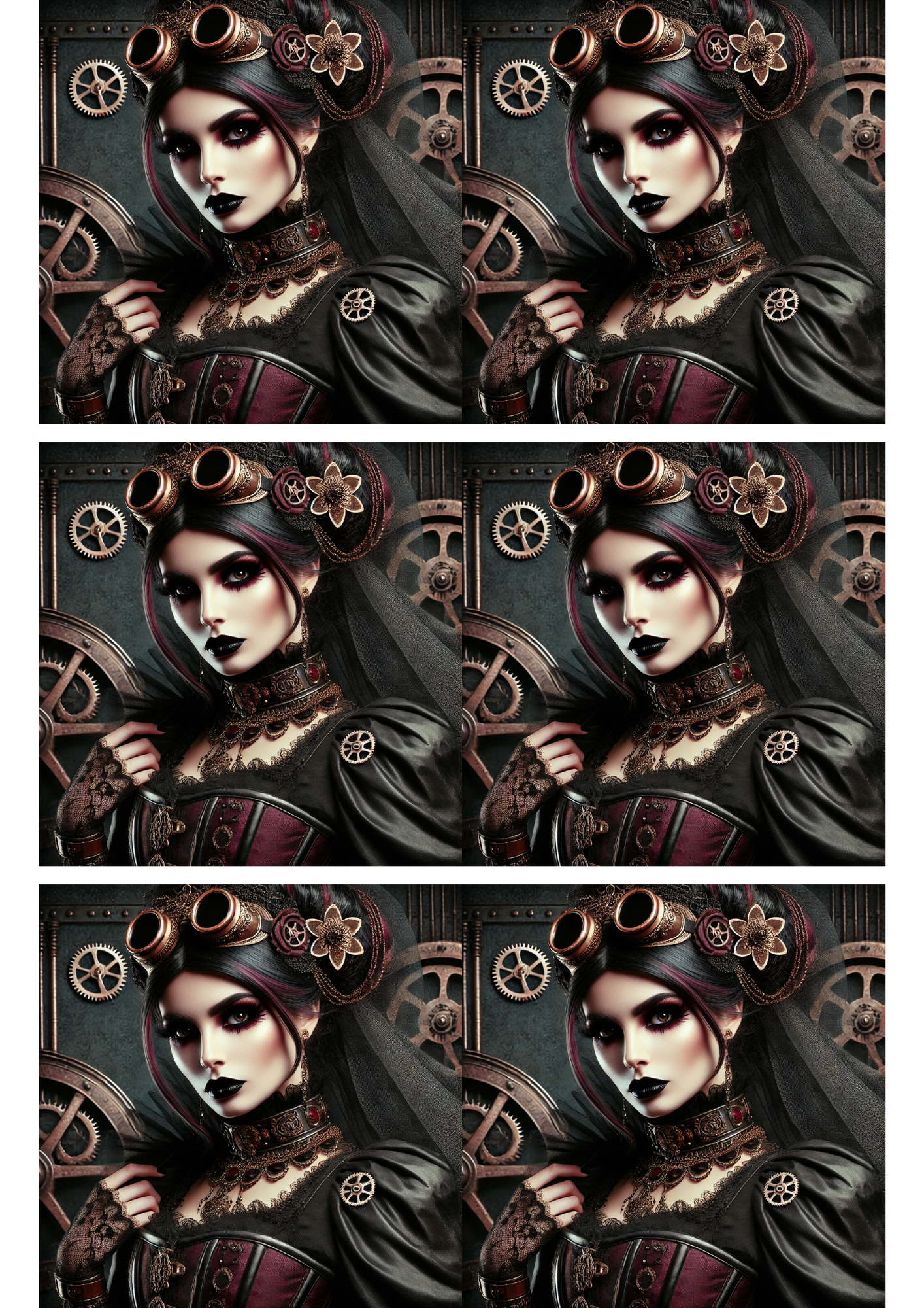 Rice Paper For Decoupage Steampunk Woman 2 Collage Cat. No. 3161