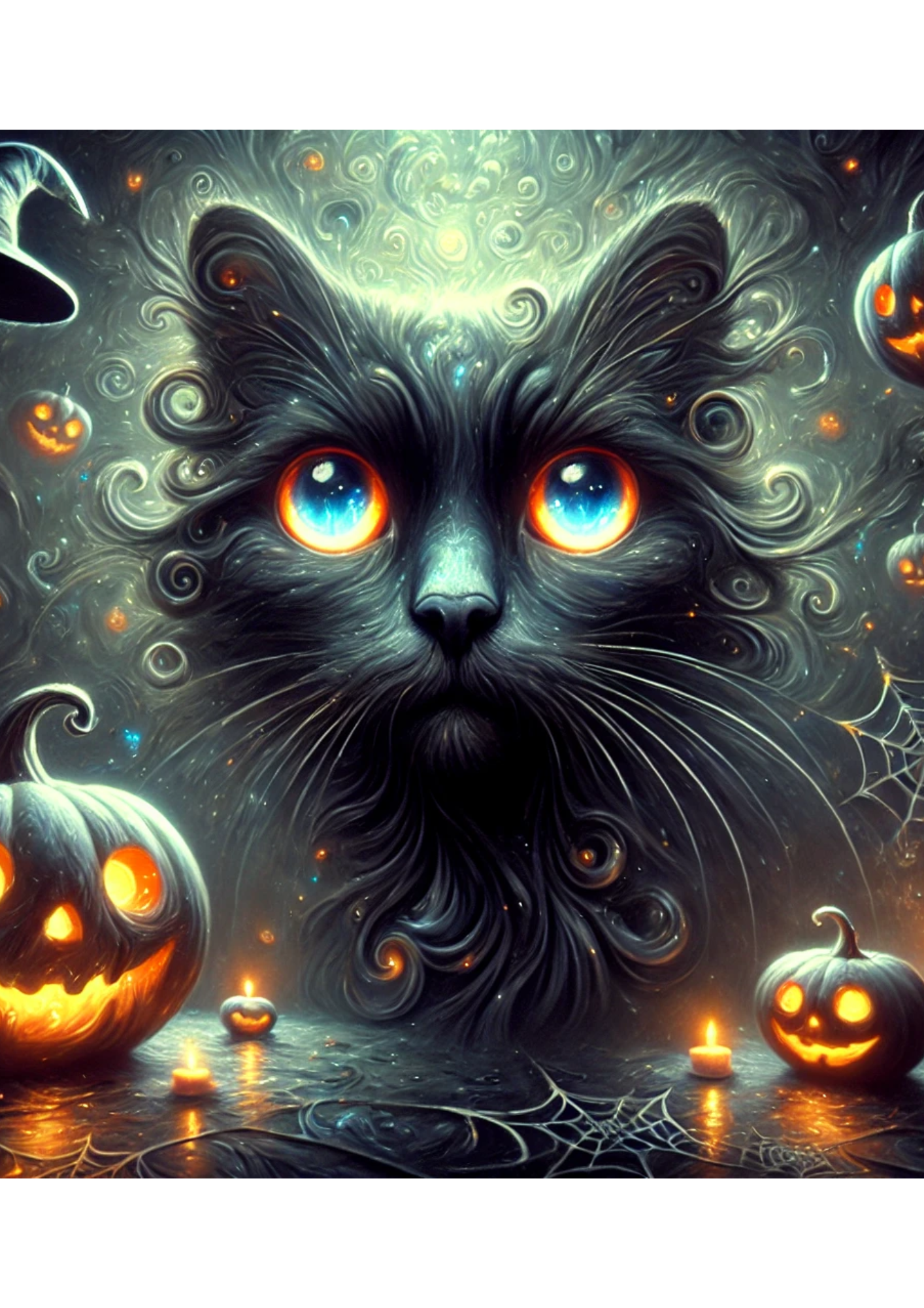 Rice Paper For Decoupage Cat Surreal Halloween Full Cat. No. 2908