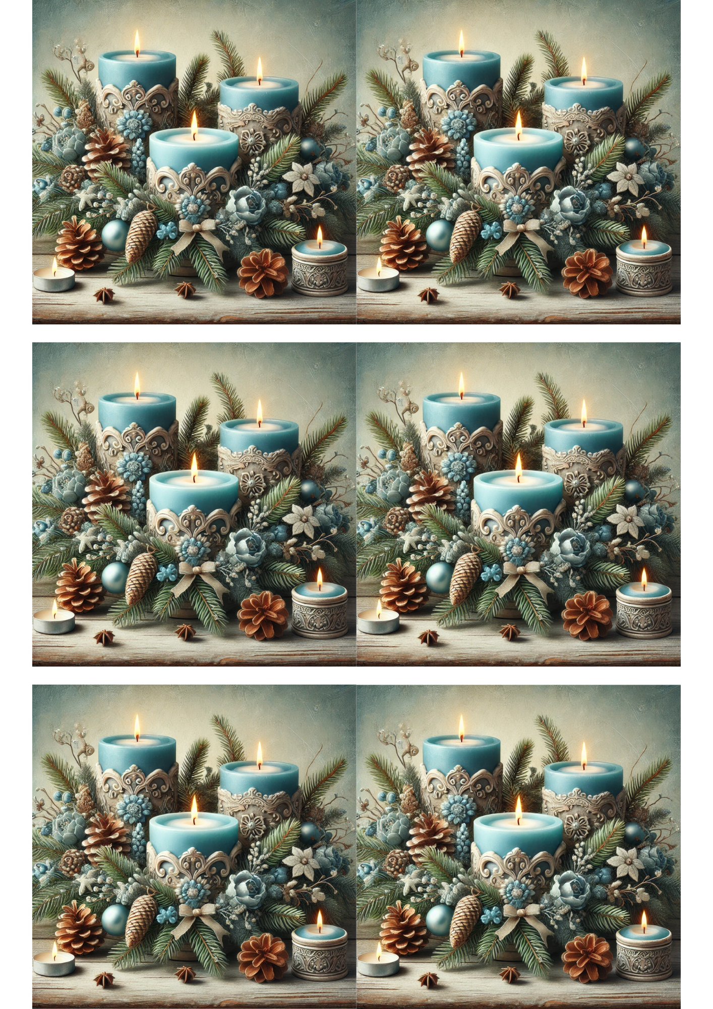 Papel de arroz para decoupage, velas y adornos navideños, collage, nº de cat. 2915