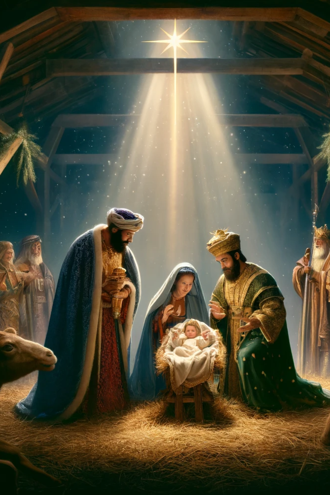 Papel de arroz para decoupage Los Reyes Magos en el pesebre de Belén Número de catálogo completo 874