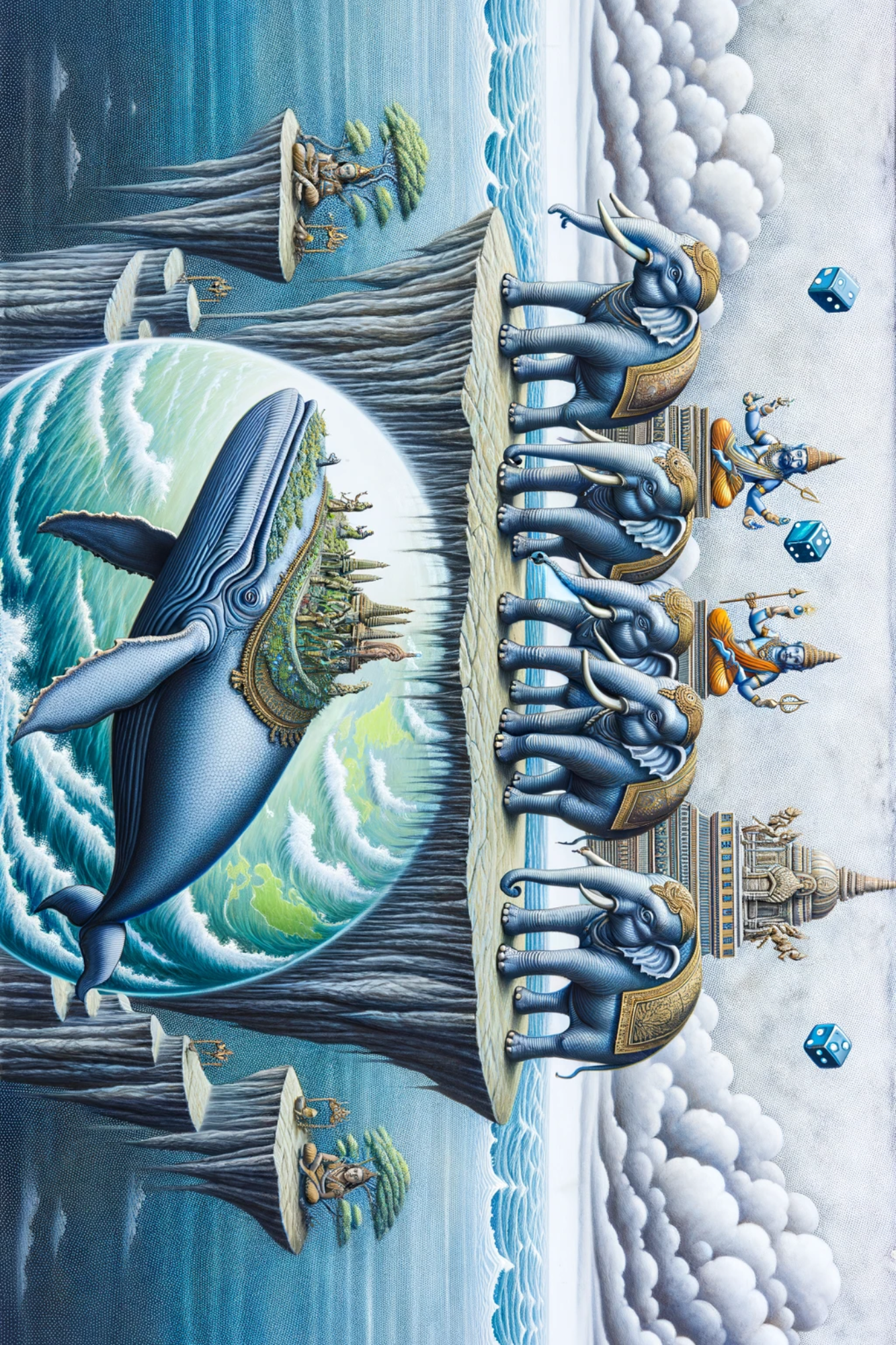 Rice Paper for Decoupage Whale and Blue Elephants Full Cat. No. 477
