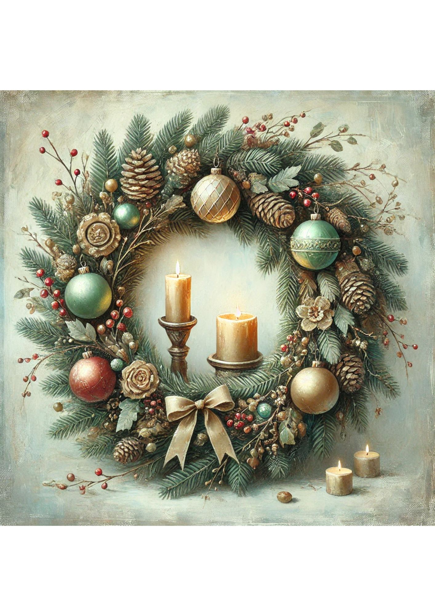 Rice Paper For Decoupage Christmas Wreath Full Cat. No. 3176