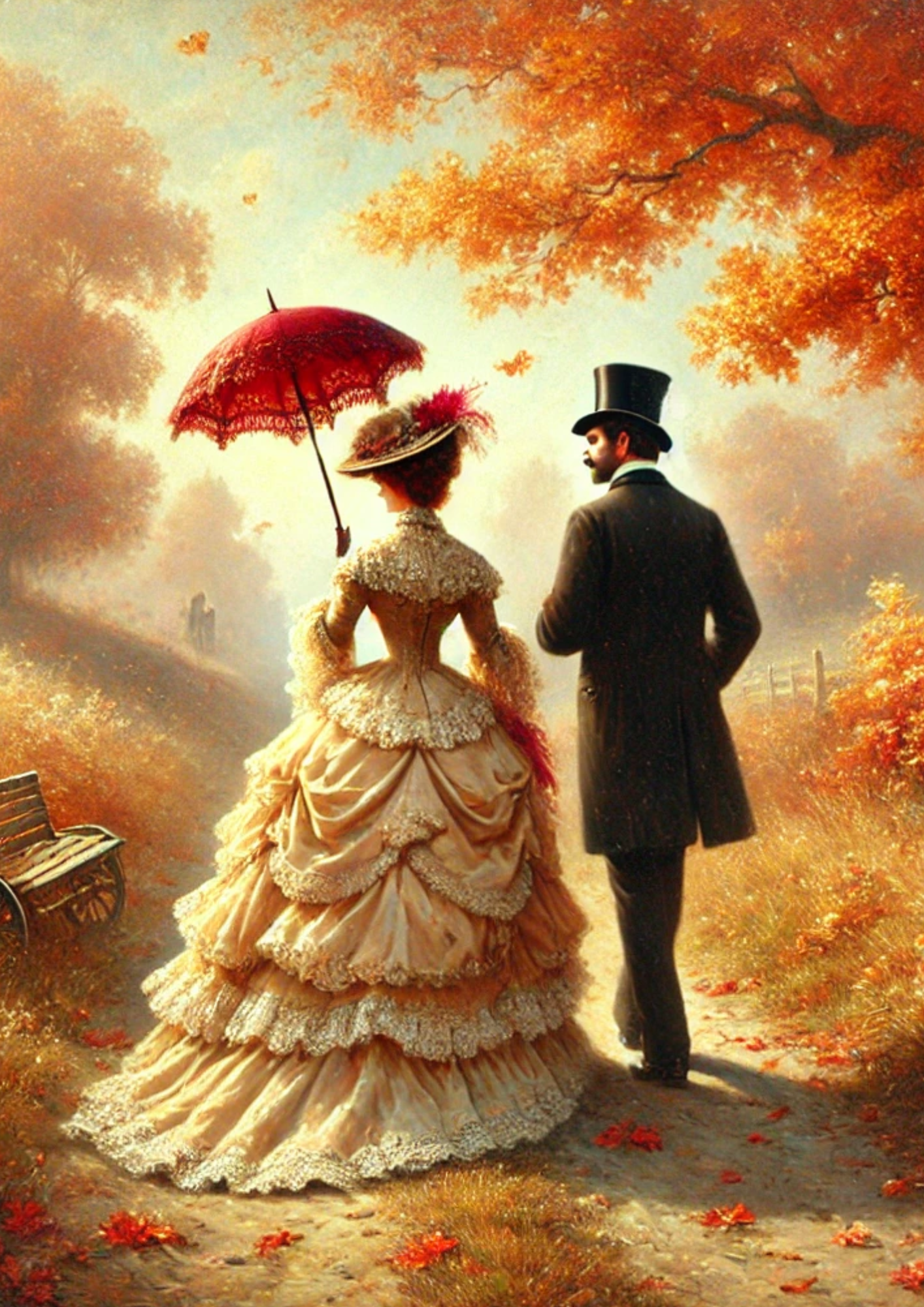 Rice Paper For Decoupage Victorian Couple Full Cat. No. 3182