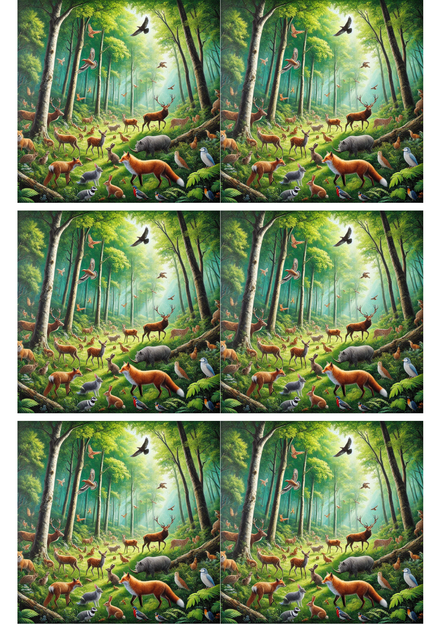 Rice Paper For Decoupage Wild Animals Collage Cat. No. 2659