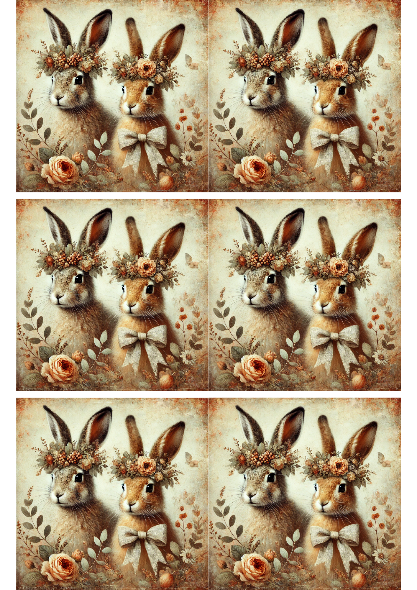 Reispapier für Decoupage-Hasen im Herbst Collage Kat. Nr. 2723