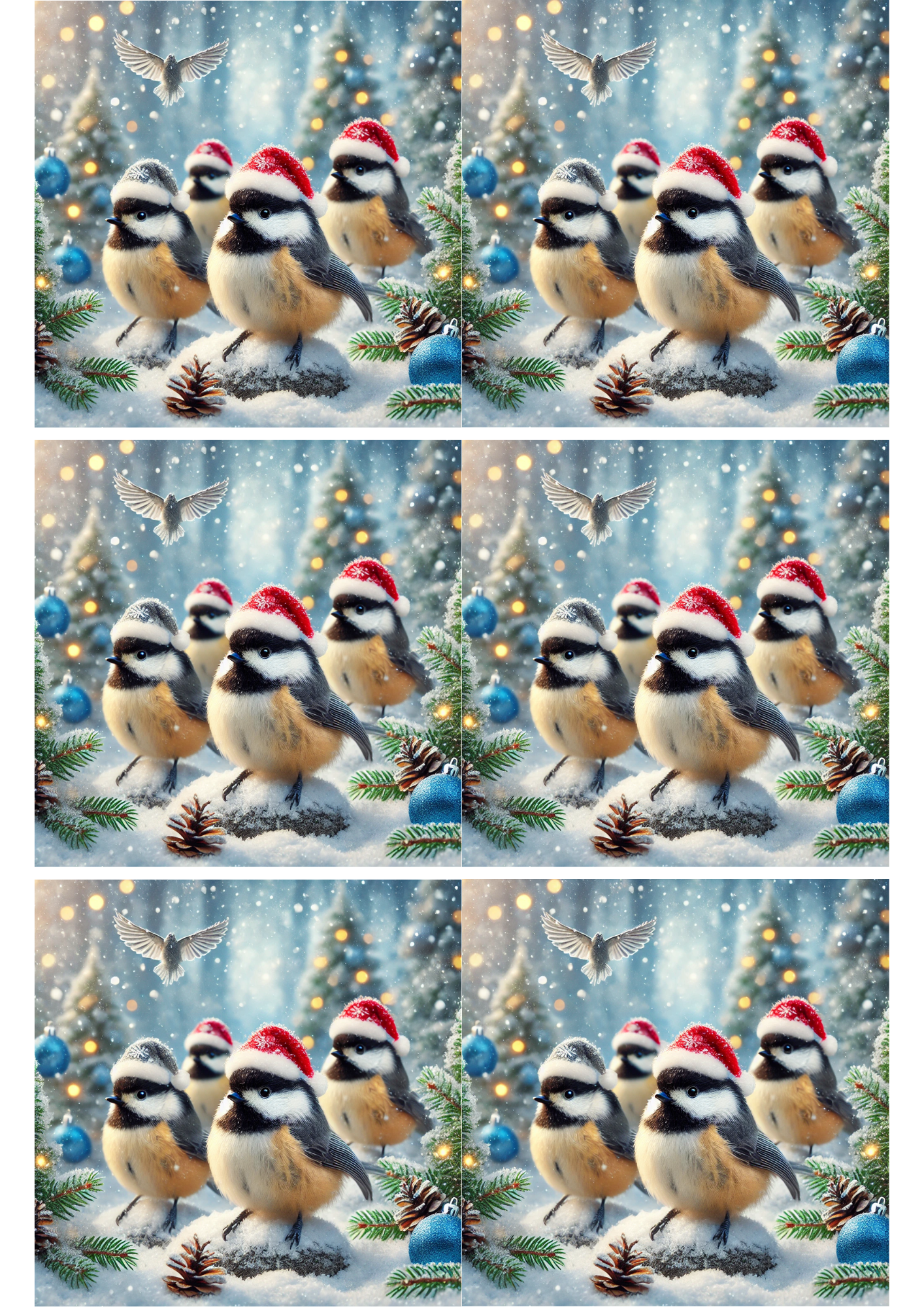 Collage de carbonero en invierno con papel de arroz para decoupage Cat. No. 2737