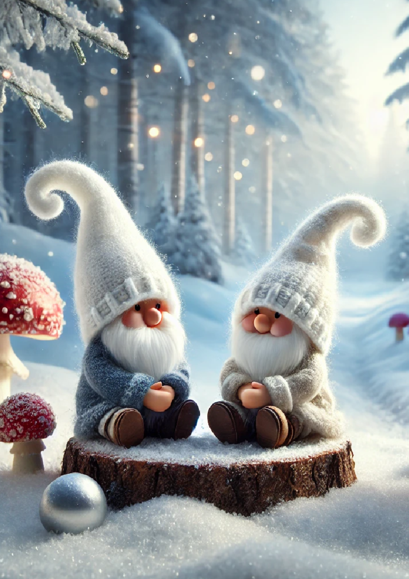 Papier de riz pour découpage Gnomes dans la neige Cat. complète n° 1488