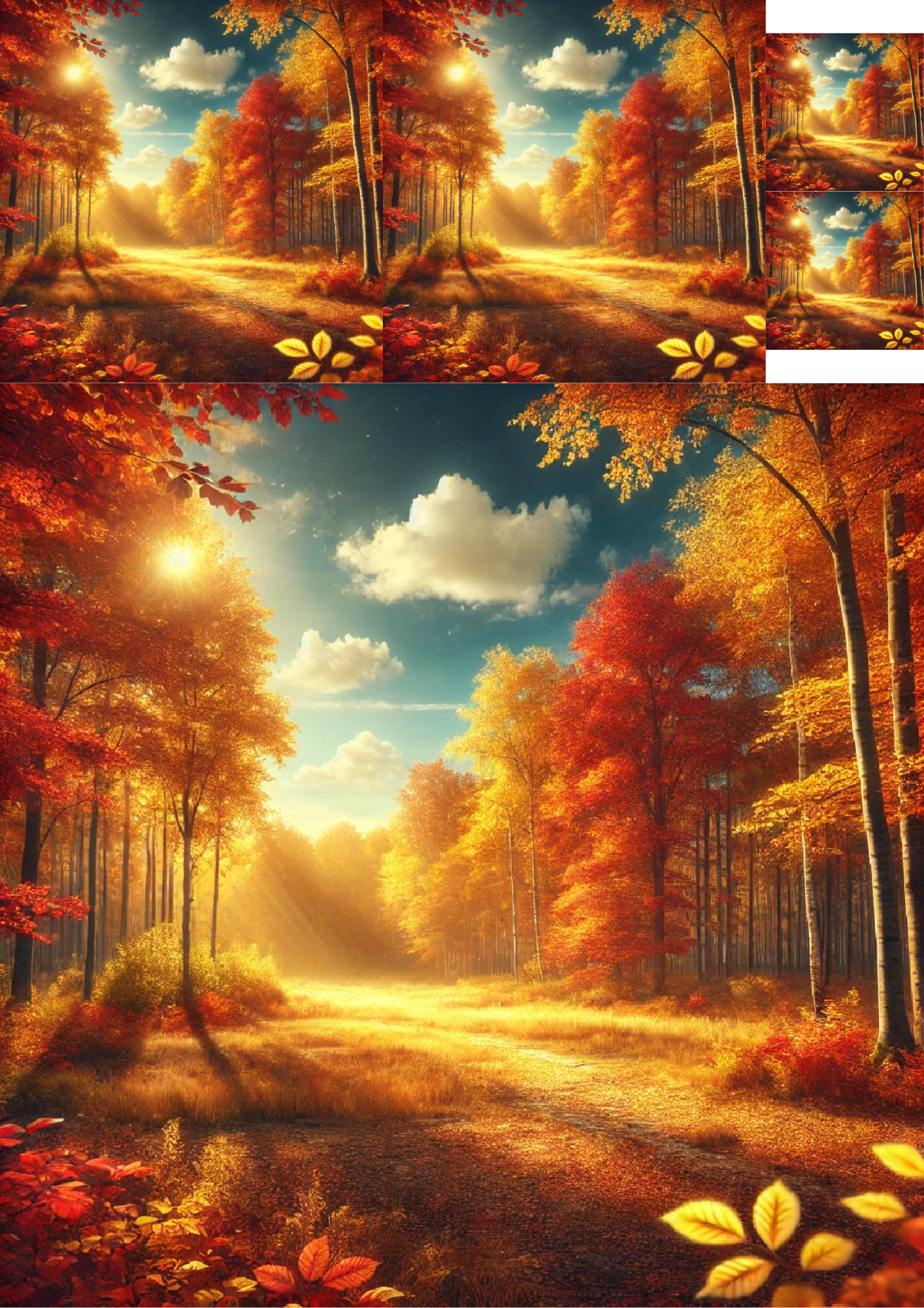 Reispapier für Decoupage Golden Polish Autumn Collage Kat. Nr. 1409