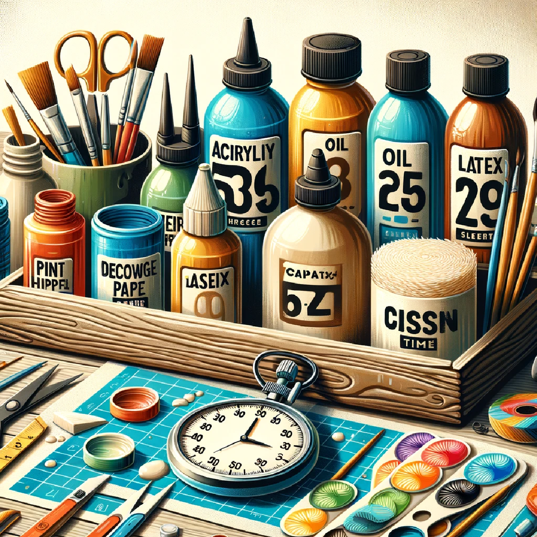 How long does paint have to dry before applying decoupage?