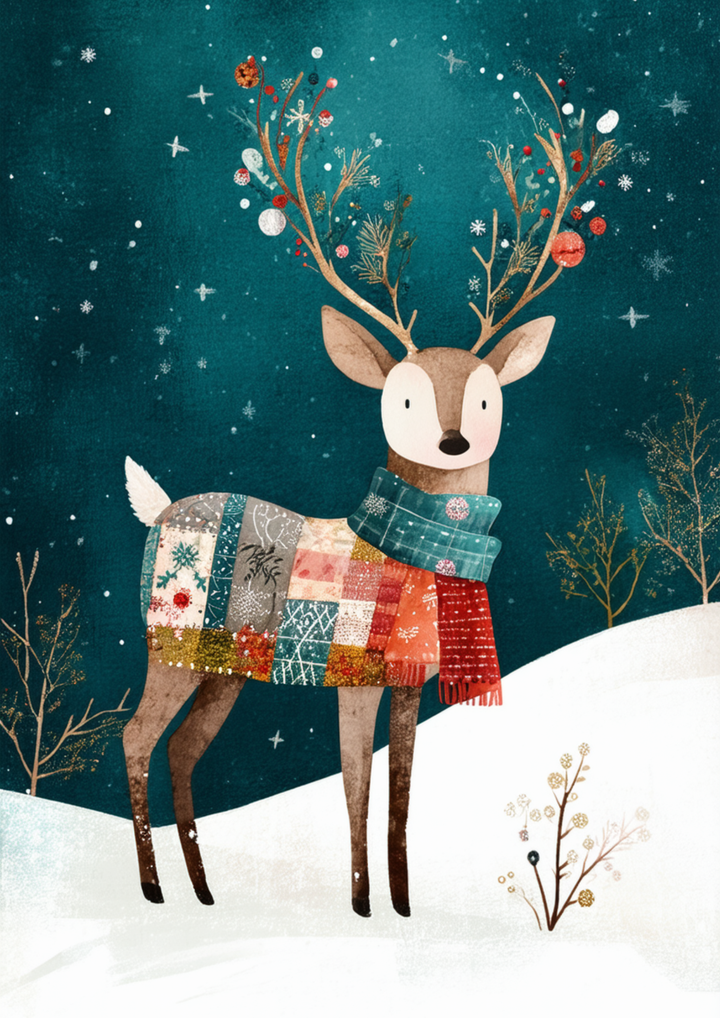 Rice Paper For Decoupage Winter Magic Deer Full Cat. No. 10022