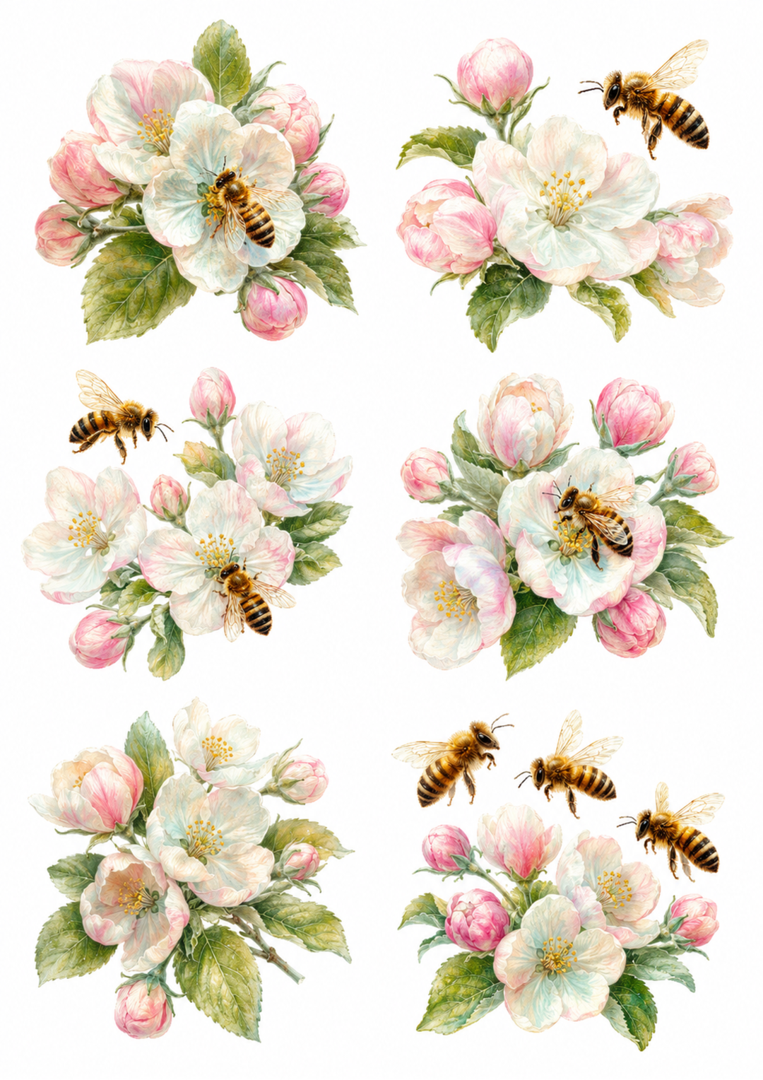 Rice Paper For Decoupage Bloomig Appe Tree Collage Cat. No. 10163